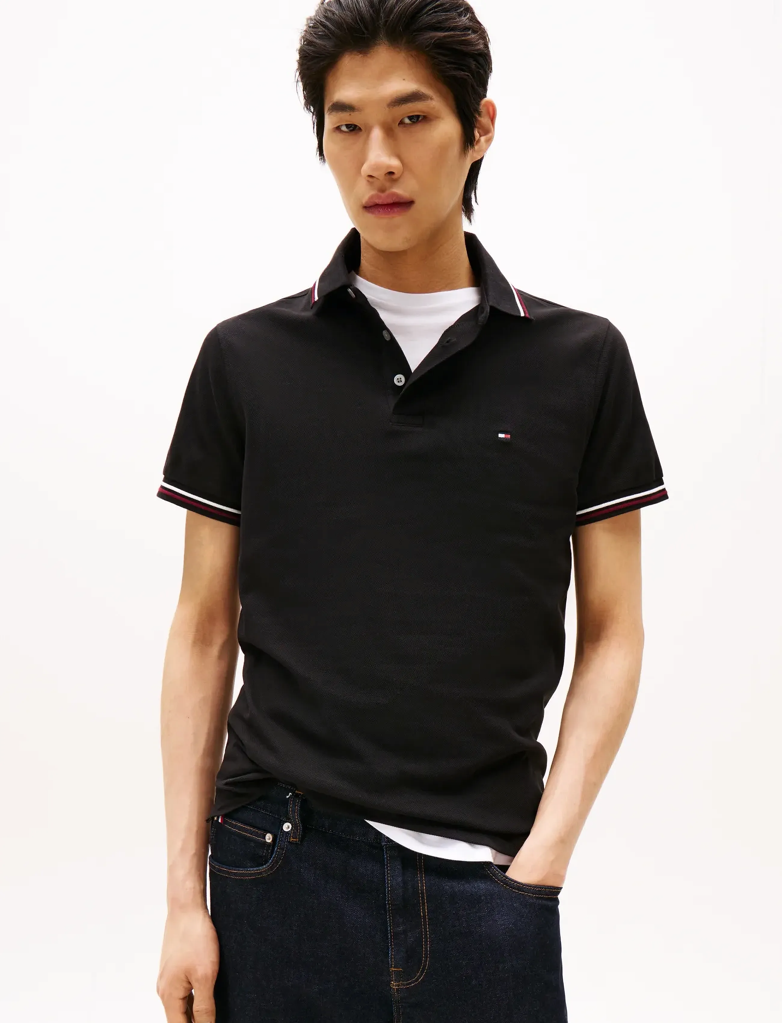 Tommy Hilfiger - TIPPED SLIM FIT POLO - korte mouwen - black - 5