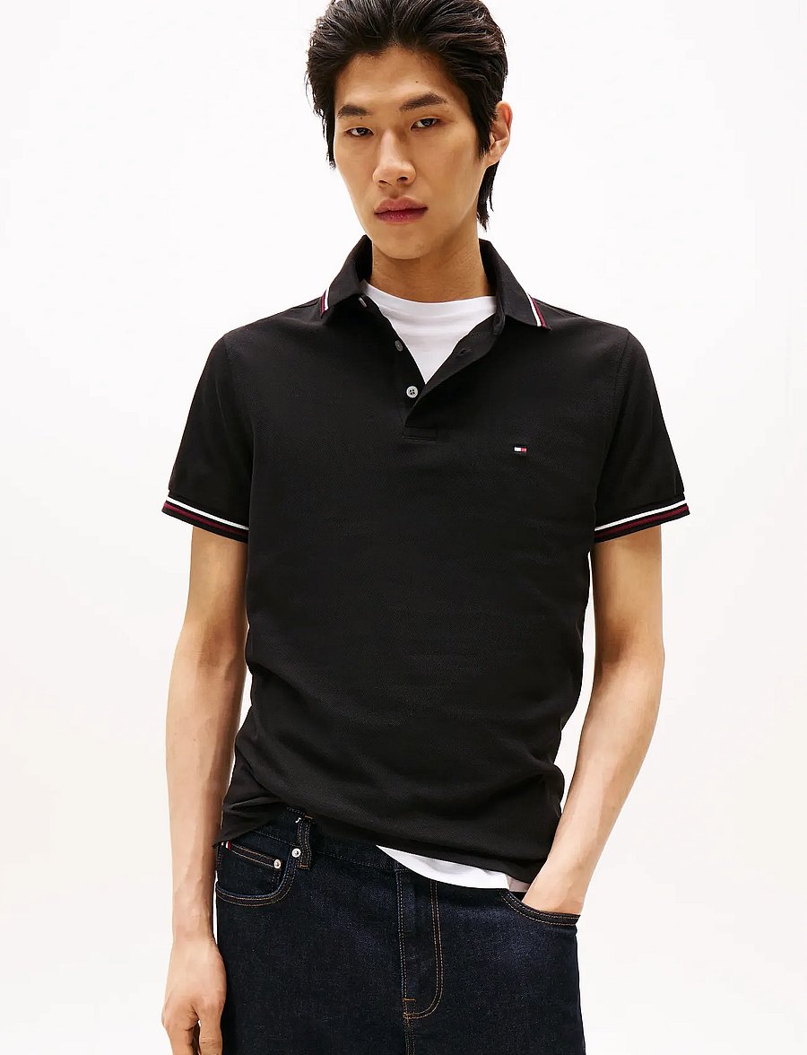 Tommy Hilfiger - TIPPED SLIM FIT POLO - lühikeste varrukatega polod - black - 5