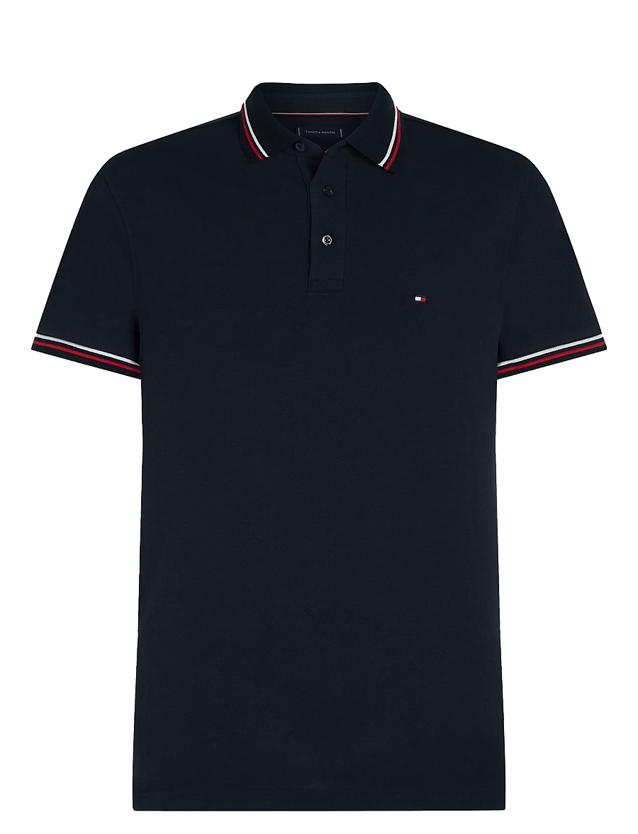 Tommy Hilfiger - TIPPED SLIM FIT POLO - lühikeste varrukatega polod - desert sky - 1