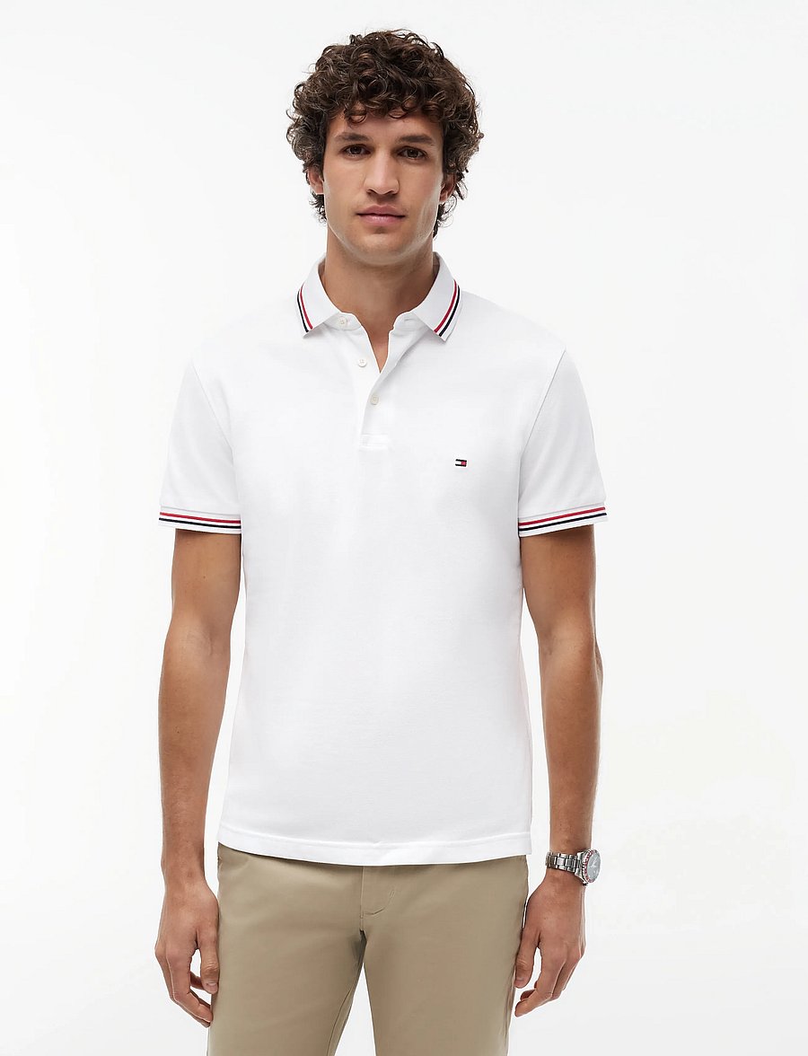 Tommy Hilfiger - TIPPED SLIM FIT POLO - kurzärmelig - white - 0