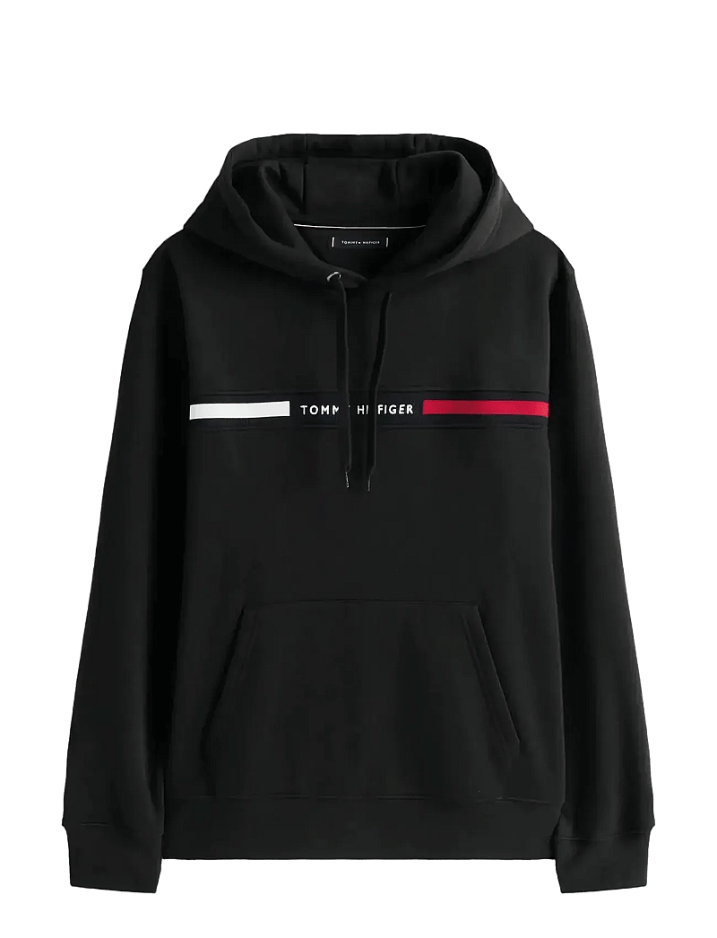 Tommy Hilfiger - HILFIGER CHEST INSERT HOODY - hoodies - black - 1