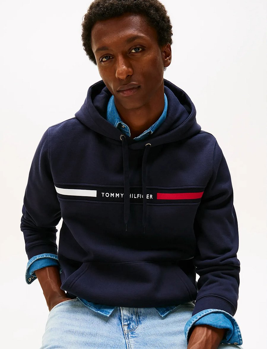 Tommy Hilfiger - HILFIGER CHEST INSERT HOODY - hættetrøjer - desert sky - 5
