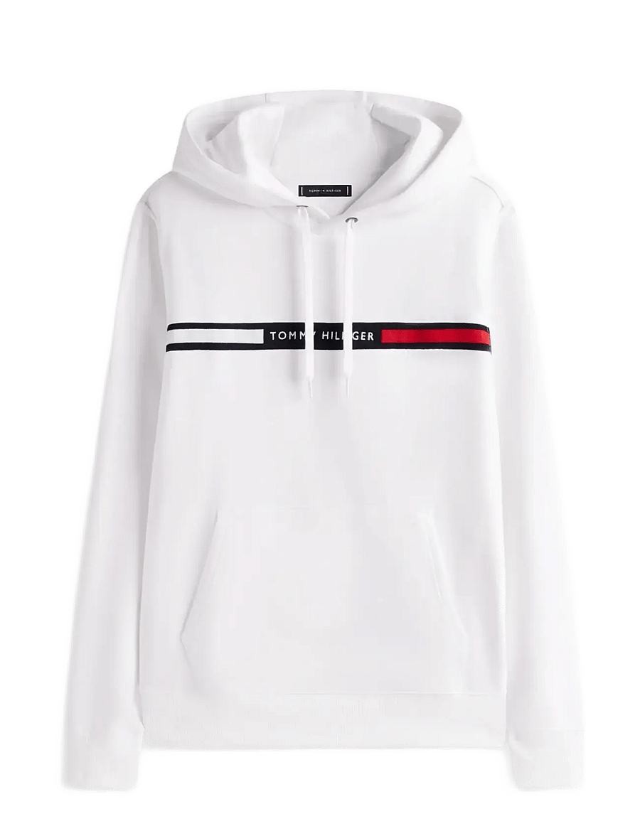 Tommy Hilfiger - HILFIGER CHEST INSERT HOODY - kapuzenpullover - white - 1