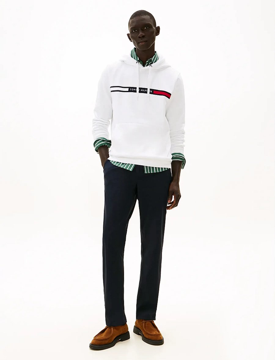 Tommy Hilfiger - HILFIGER CHEST INSERT HOODY - kapuzenpullover - white - 3