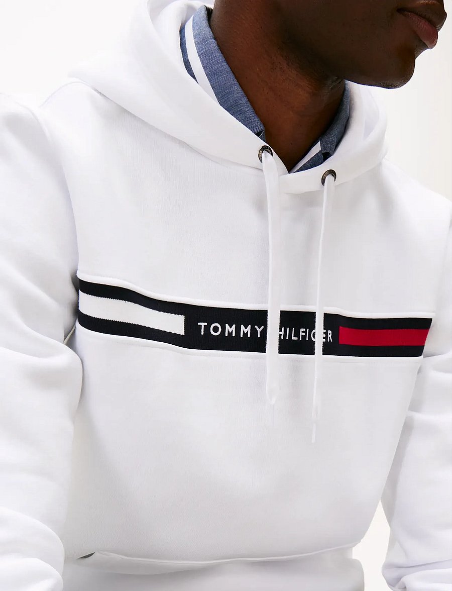 Tommy Hilfiger - HILFIGER CHEST INSERT HOODY - kapuzenpullover - white - 5