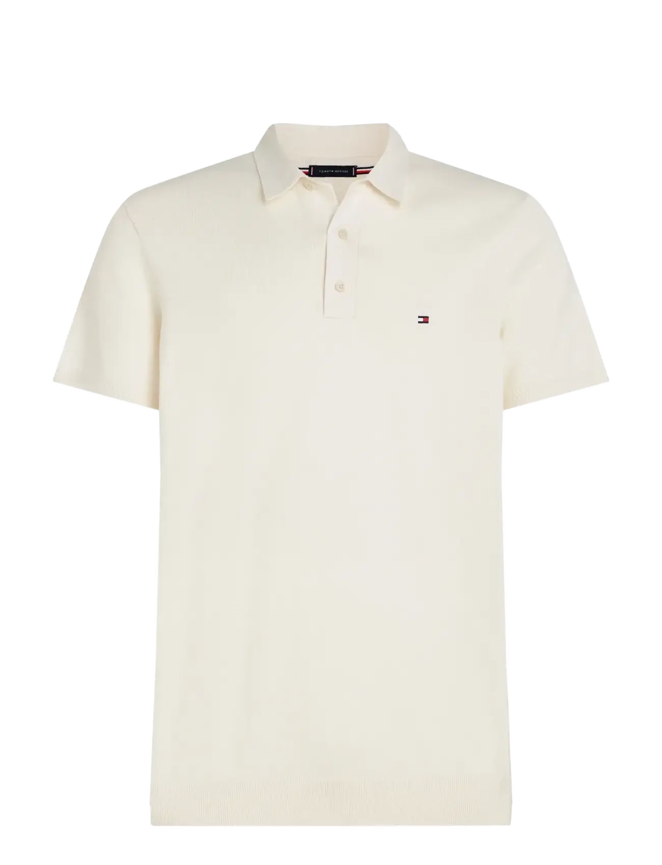 Tommy Hilfiger ESSENTIAL COTTON KNITTED POLO - Poloer - IVORY PETAL   NAVY TIPPING / cream