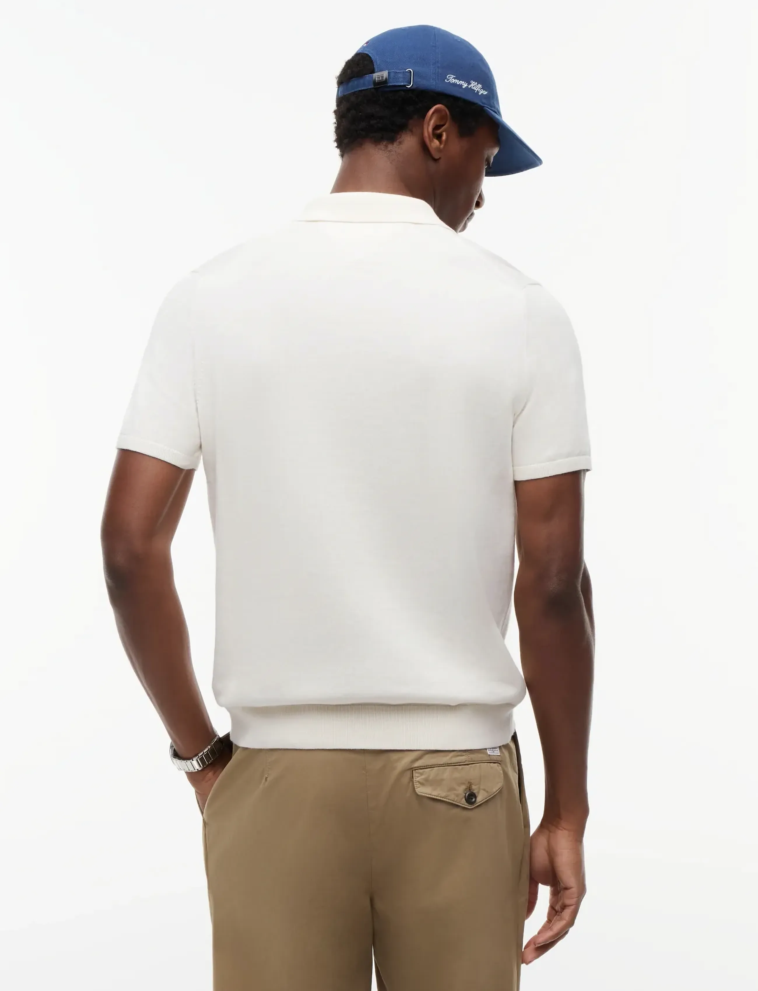 Tommy Hilfiger - ESSENTIAL COTTON KNITTED POLO - short-sleeved polos - ivory petal   navy tipping - 3