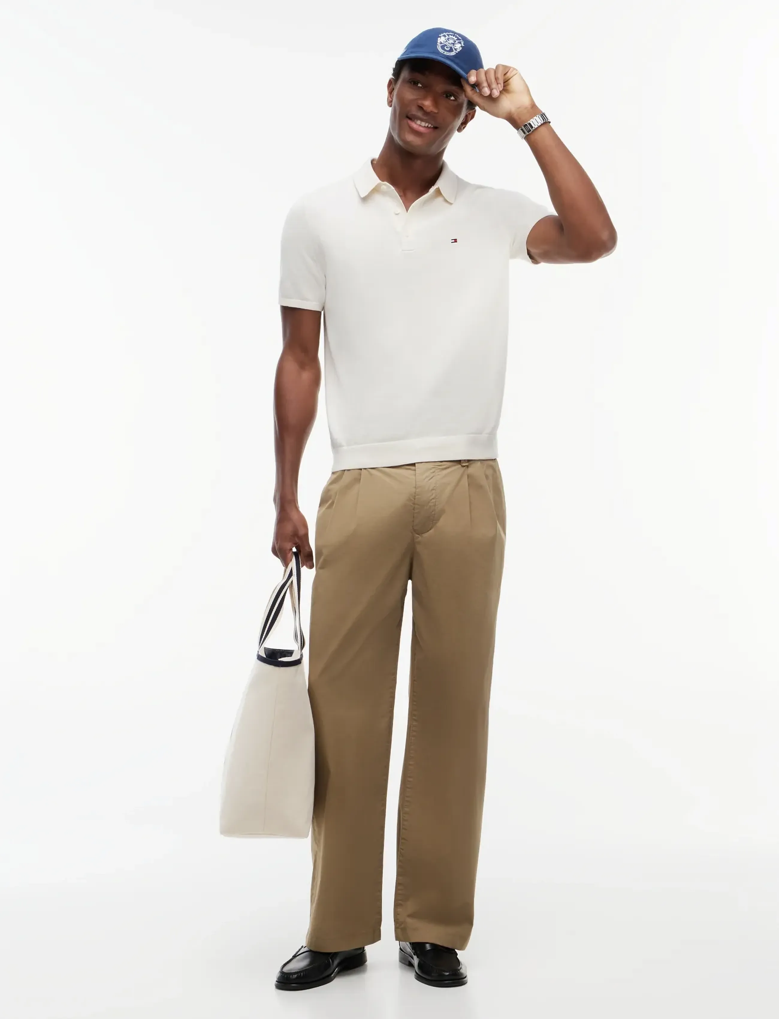 Tommy Hilfiger - ESSENTIAL COTTON KNITTED POLO - short-sleeved polos - ivory petal   navy tipping - 5