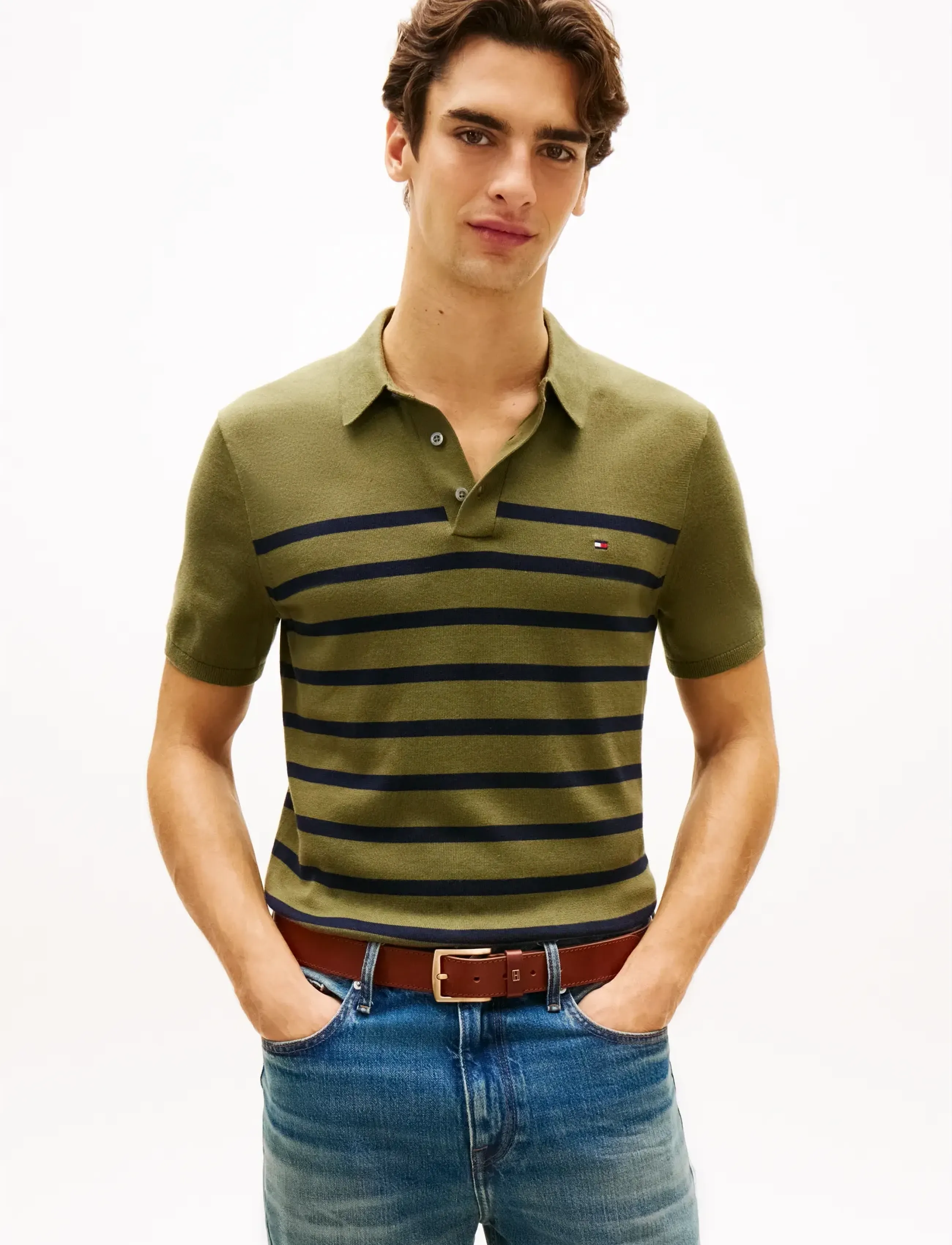 Tommy Hilfiger ESSENTIAL COTTON KNITTED POLO - Pikéer - DARK ARTICHOKE / khaki/green
