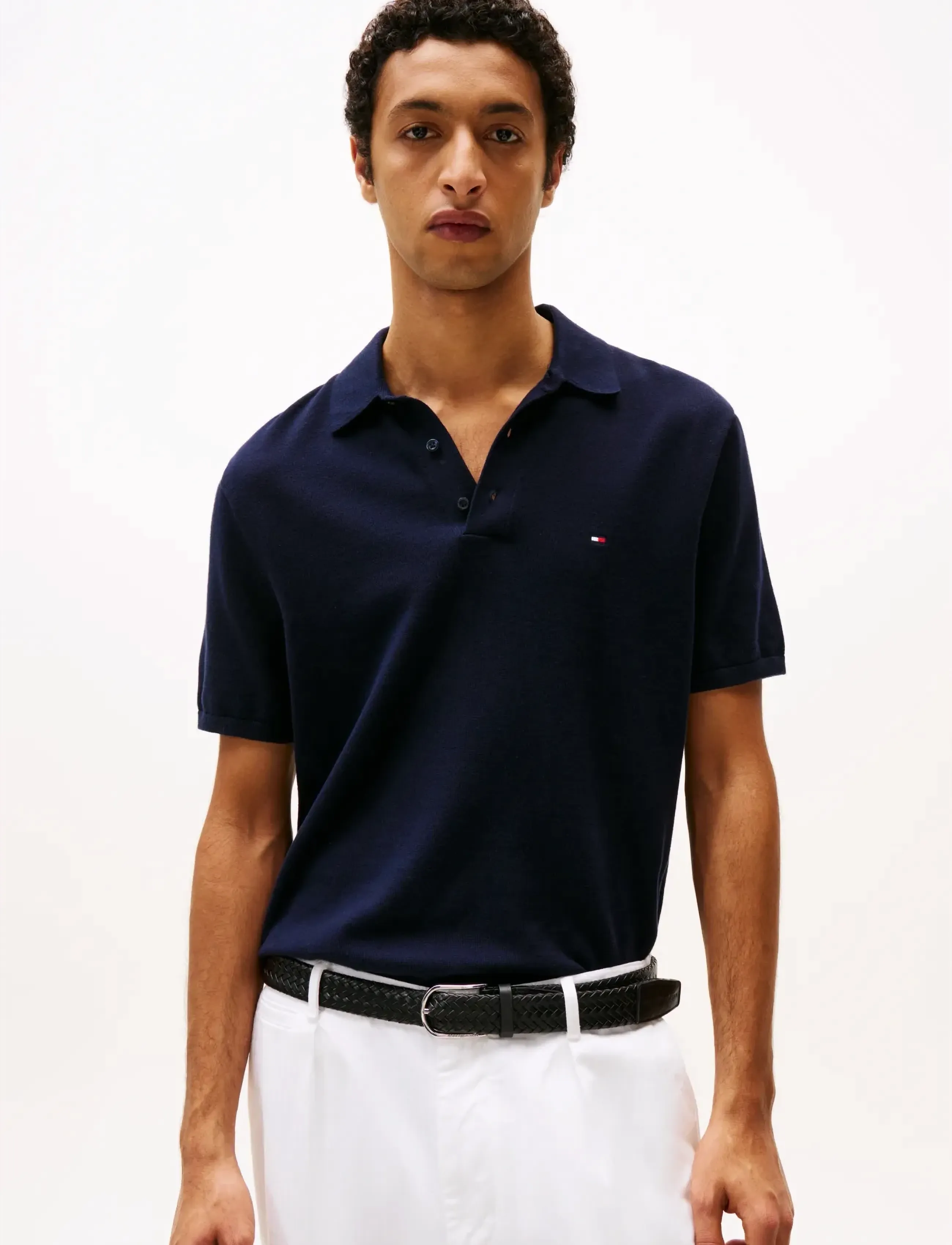 Tommy Hilfiger ESSENTIAL COTTON KNITTED POLO - Pikéer - DESERT SKY / navy