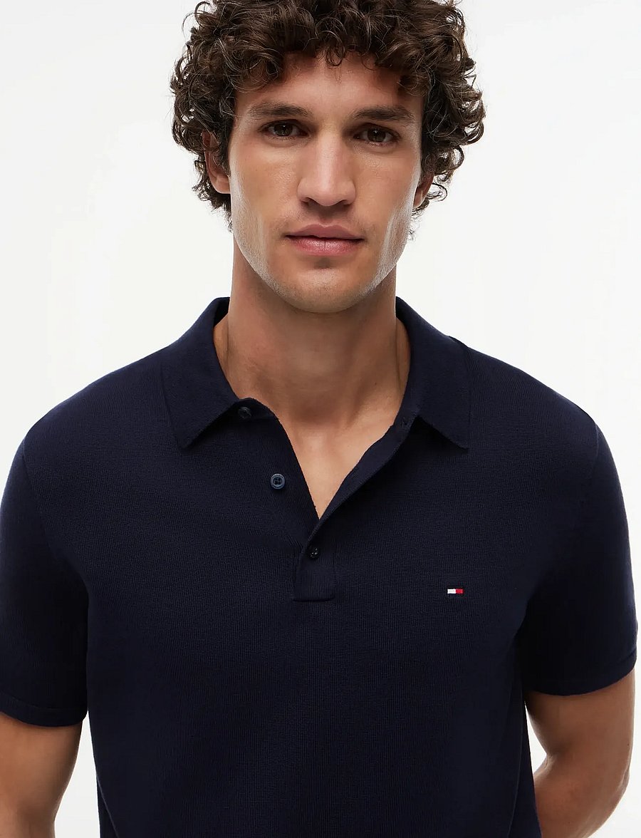 Tommy Hilfiger - ESSENTIAL COTTON KNITTED POLO - kurzärmelig - desert sky - 4