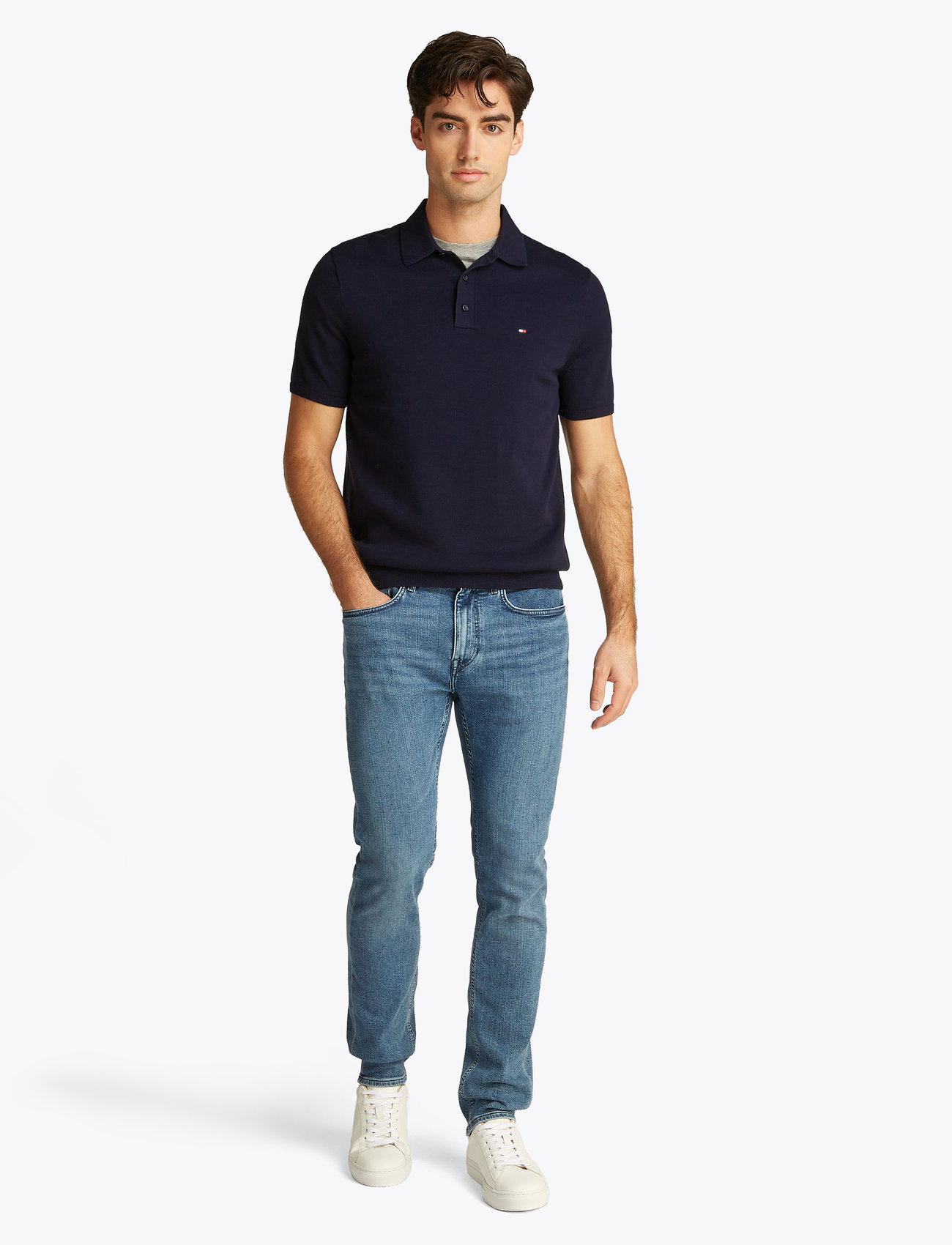 Tommy Hilfiger - ESSENTIAL COTTON KNITTED POLO - krótki rękaw - desert sky - 5