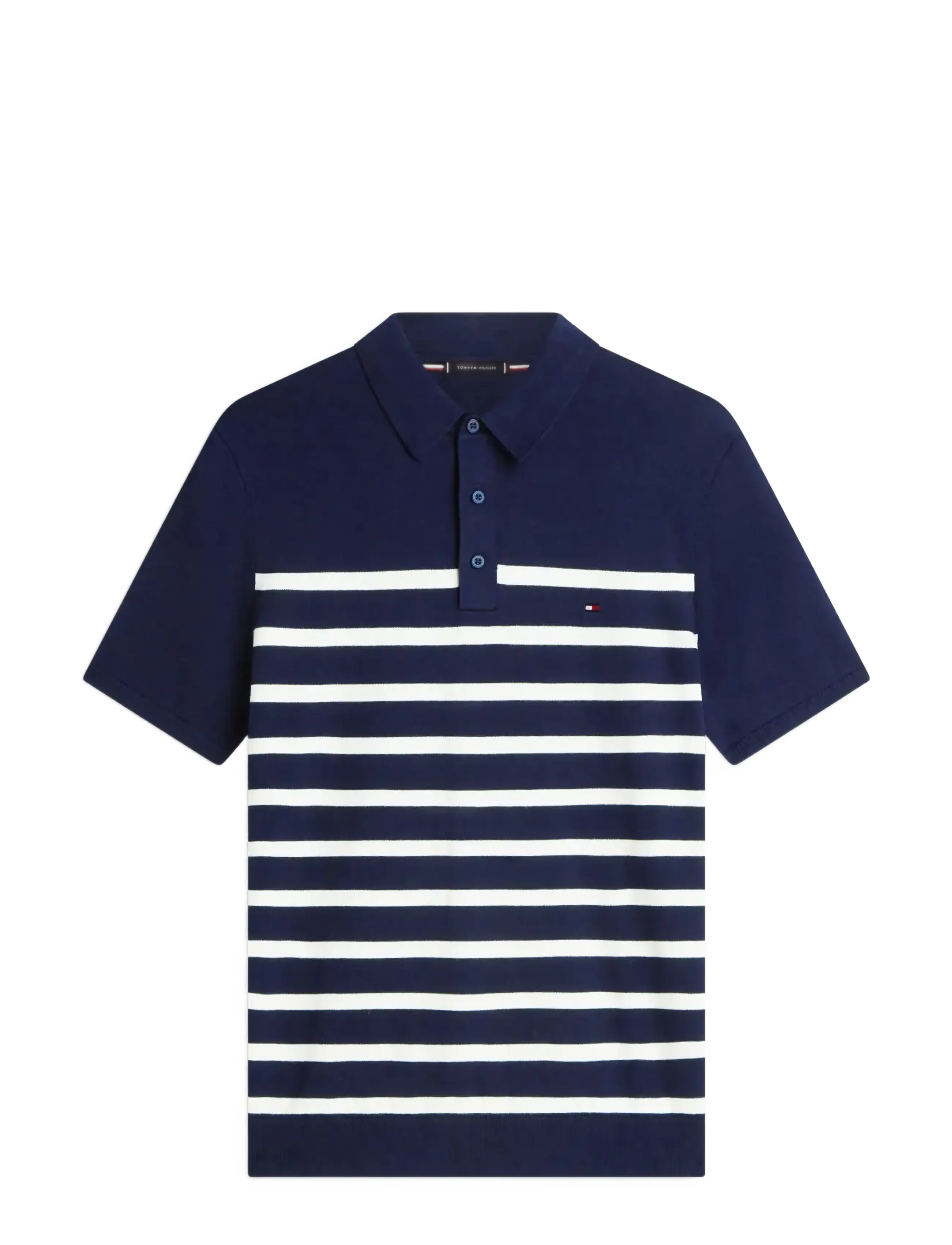 ESSENTIAL COTTON KNITTED POLO - DESERT SKY IVORY PETAL