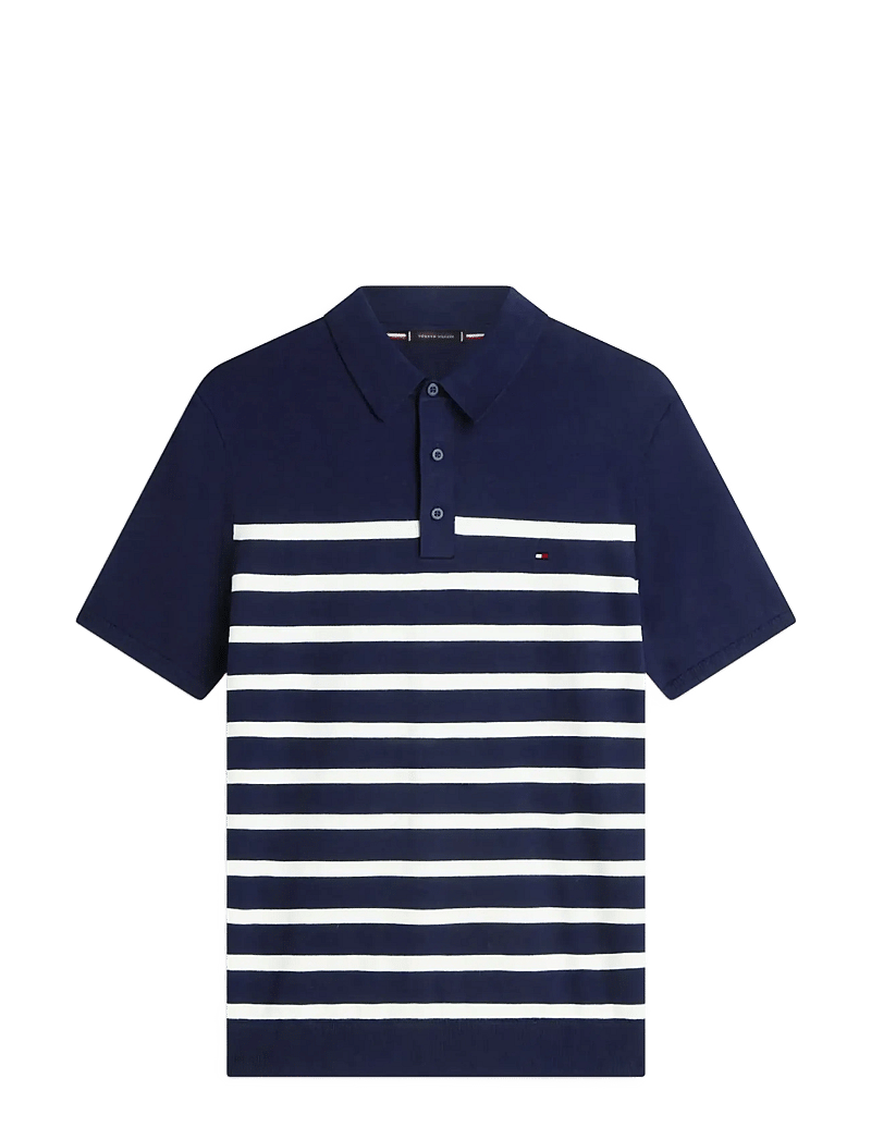 Tommy Hilfiger - ESSENTIAL COTTON KNITTED POLO - kortärmade pikéer - desert sky ivory petal - 1