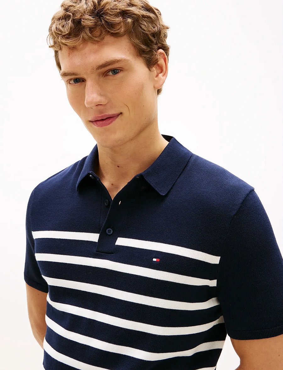 Tommy Hilfiger - ESSENTIAL COTTON KNITTED POLO - kortärmade pikéer - desert sky ivory petal - 4