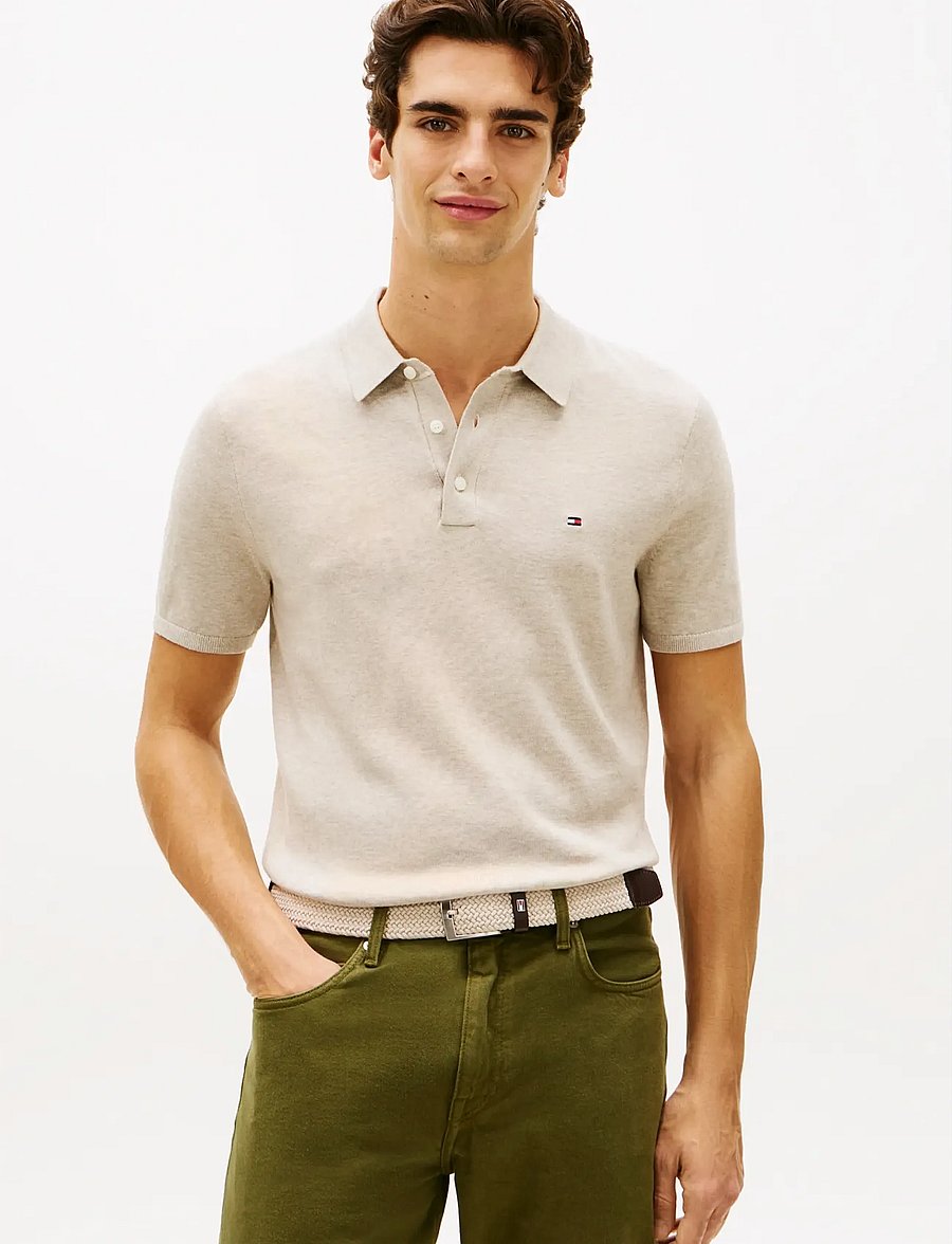 Tommy Hilfiger - ESSENTIAL COTTON KNITTED POLO - kurzärmelig - sandalwood heather - 0