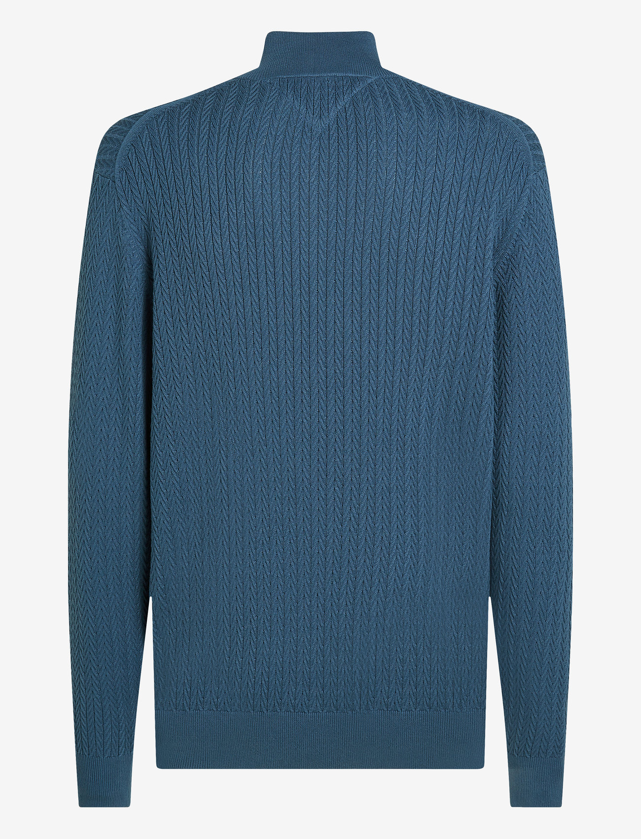 Tommy Hilfiger - HERRINGBONE STRUCTURE ZIP MOCK - tõmblukk-kaelusega džemprid - aegean sea - 4