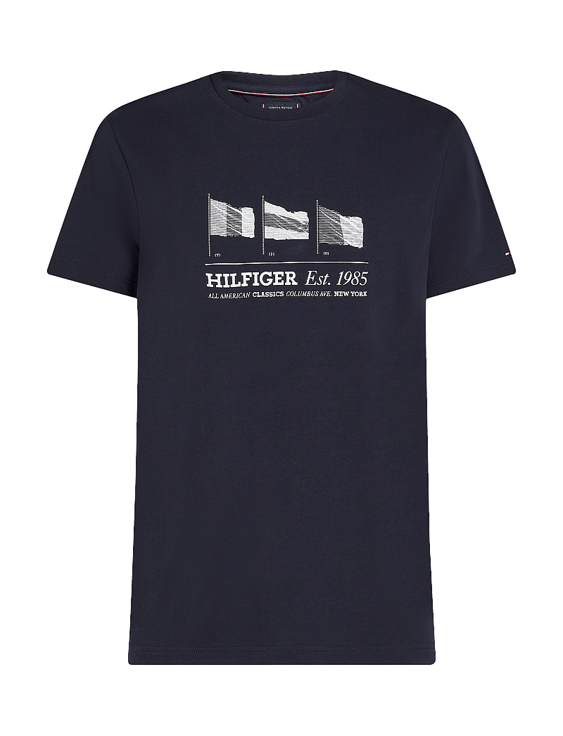 Tommy Hilfiger - HILFIGER FLAGS TEE - kurzärmelig - desert sky - 1