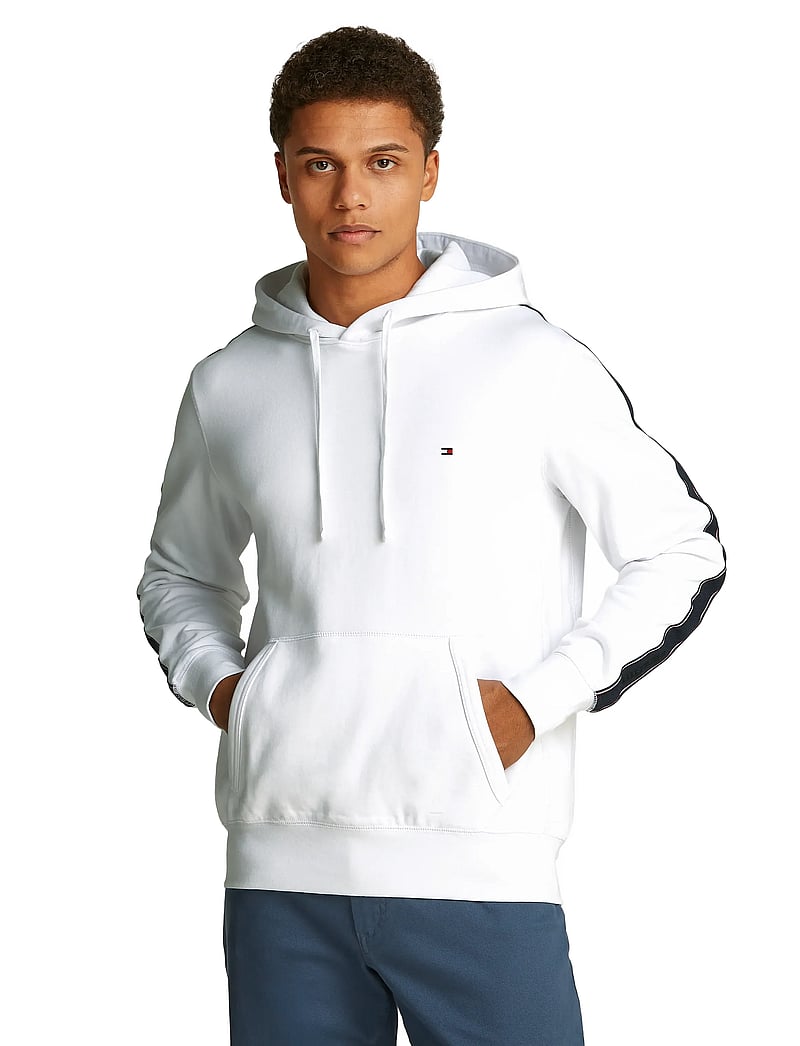 Tommy Hilfiger - GLOBAL STRIPE HOODY - hoodies - bright white - 0