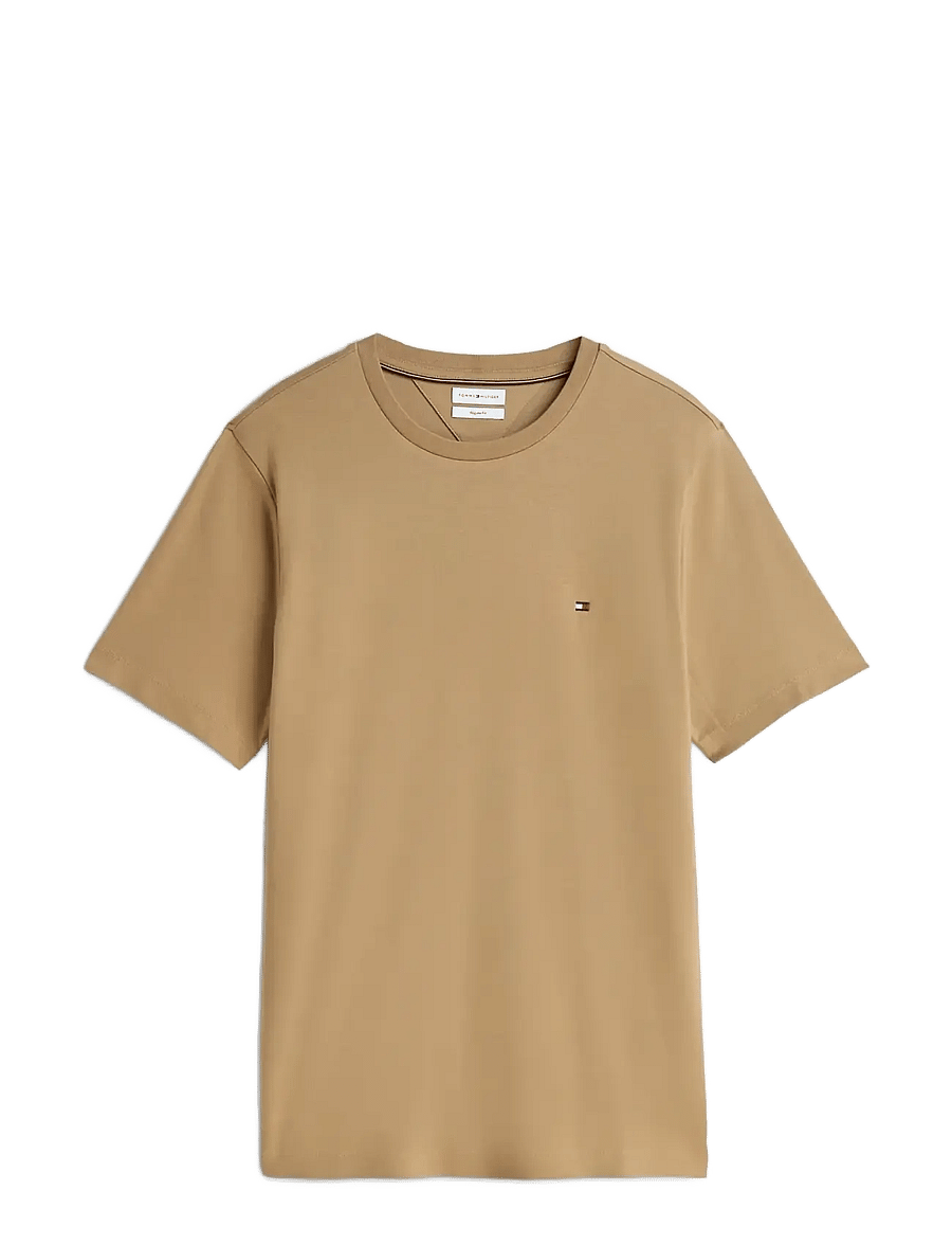 Tommy Hilfiger - LIGHT INTERLOCK TEE - kortärmade t-shirts - safari canvas - 1