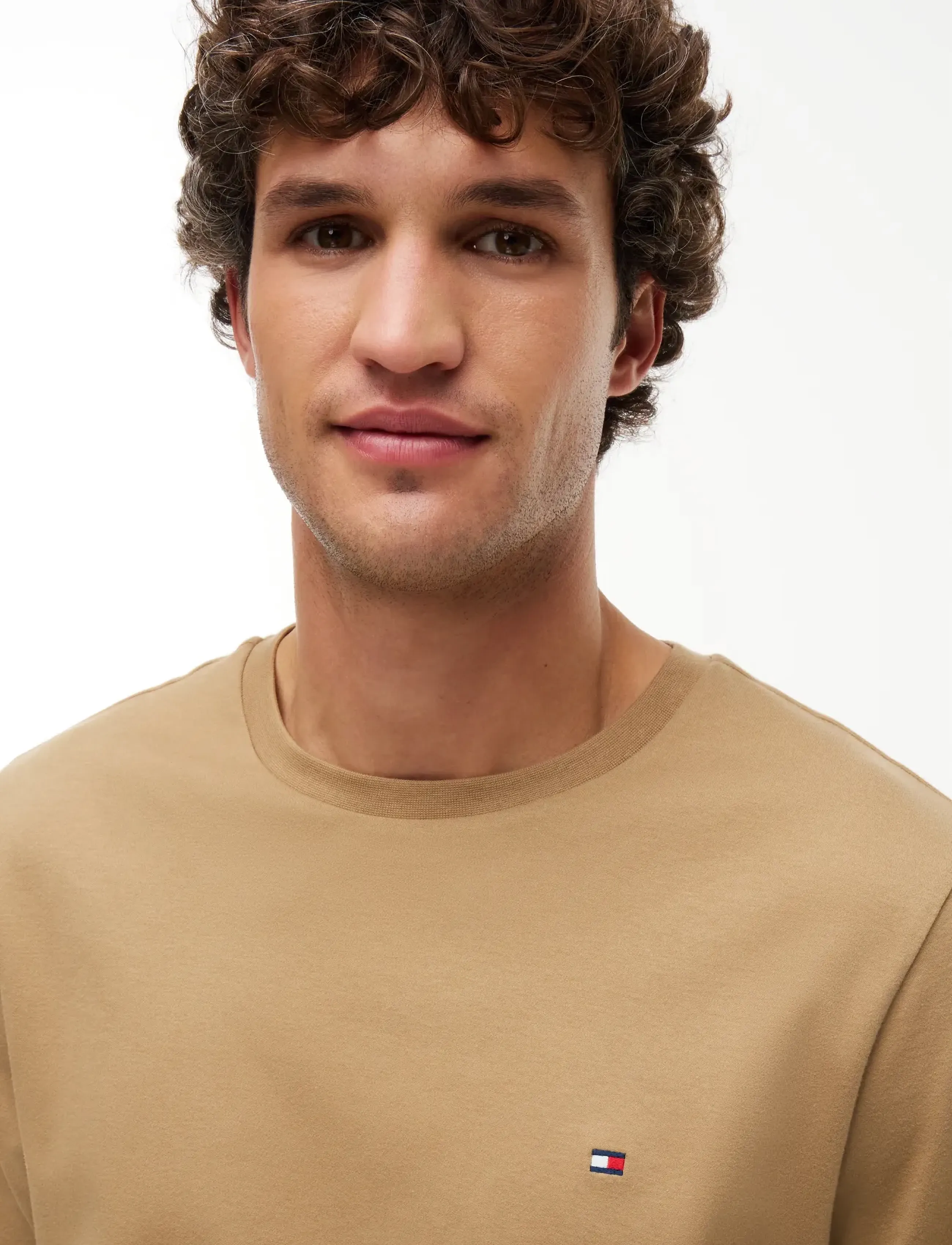Tommy Hilfiger - LIGHT INTERLOCK TEE - kortärmade t-shirts - safari canvas - 3