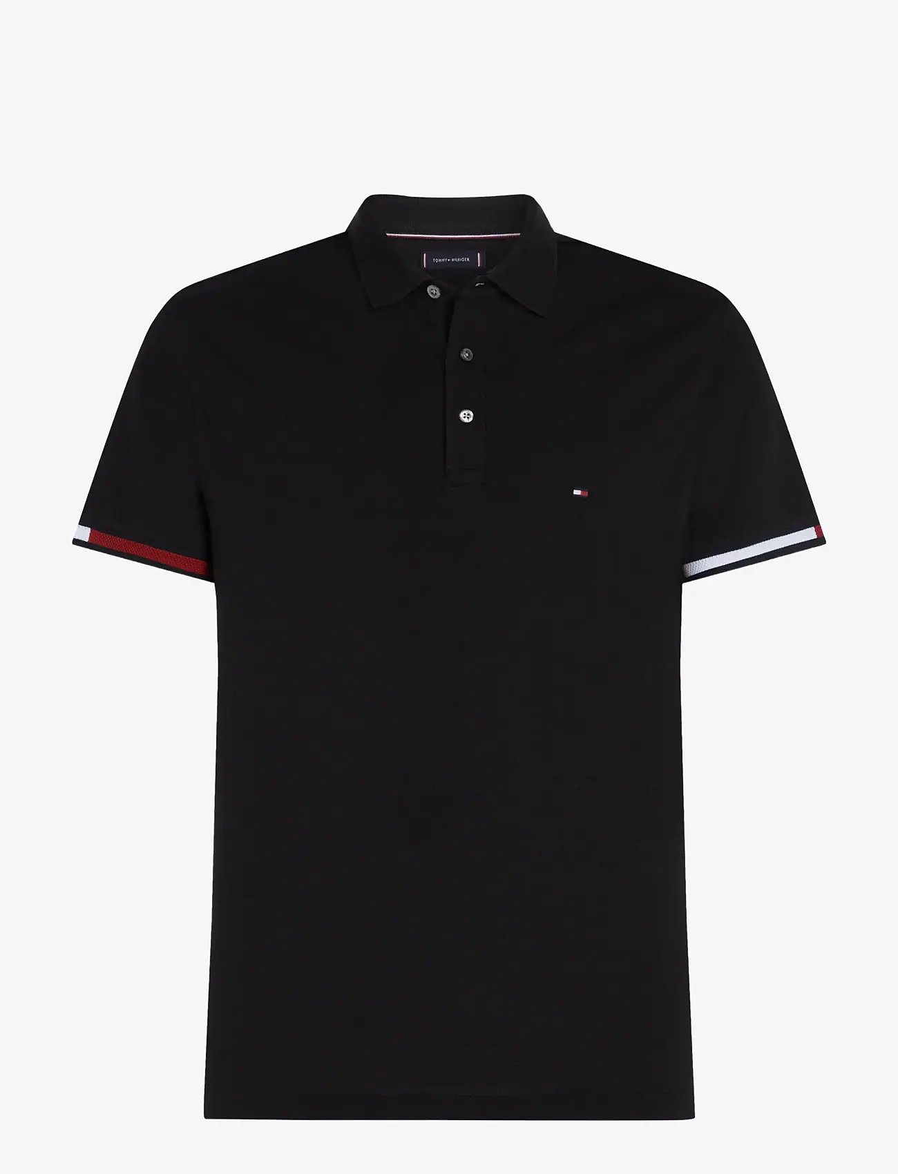 Tommy Hilfiger - FLAG CUFF SLIM POLO - black - 1
