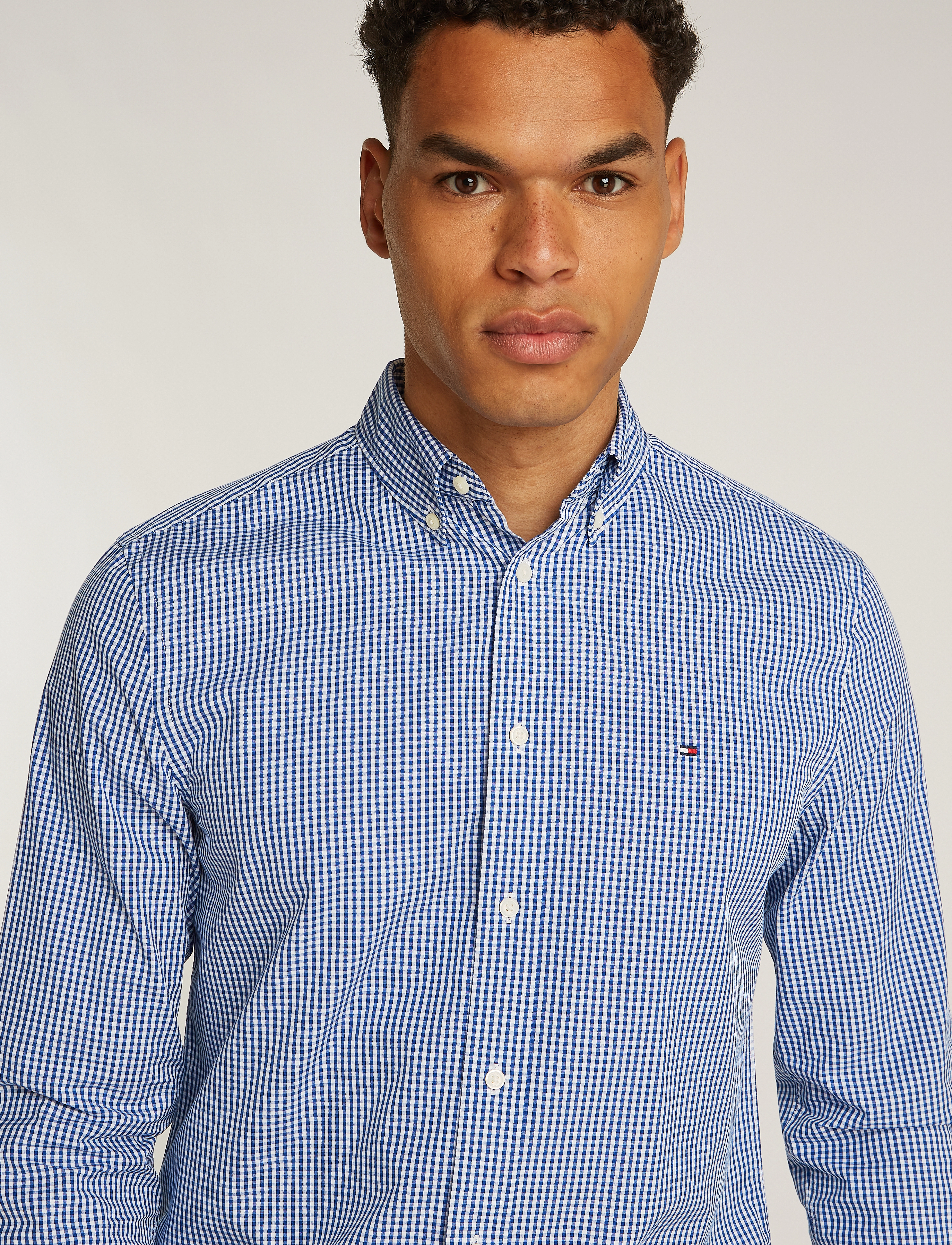 Tommy Hilfiger - FLEX POPLIN GINGHAM RF SHIRT - wedge blue / optic white - 2