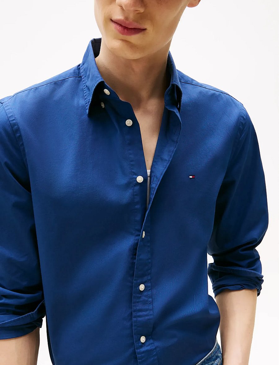 Tommy Hilfiger - FLEX POPLIN SOLID RF SHIRT - oxford-hemden - aegean sea - 5