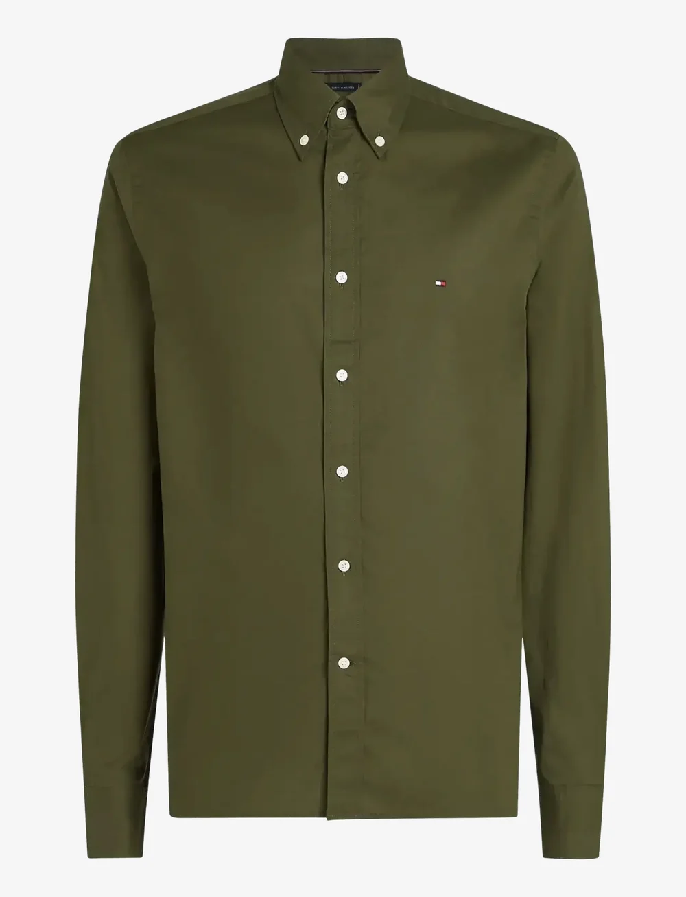 Tommy Hilfiger - FLEX POPLIN SOLID RF SHIRT - oxford shirts - army green - 1