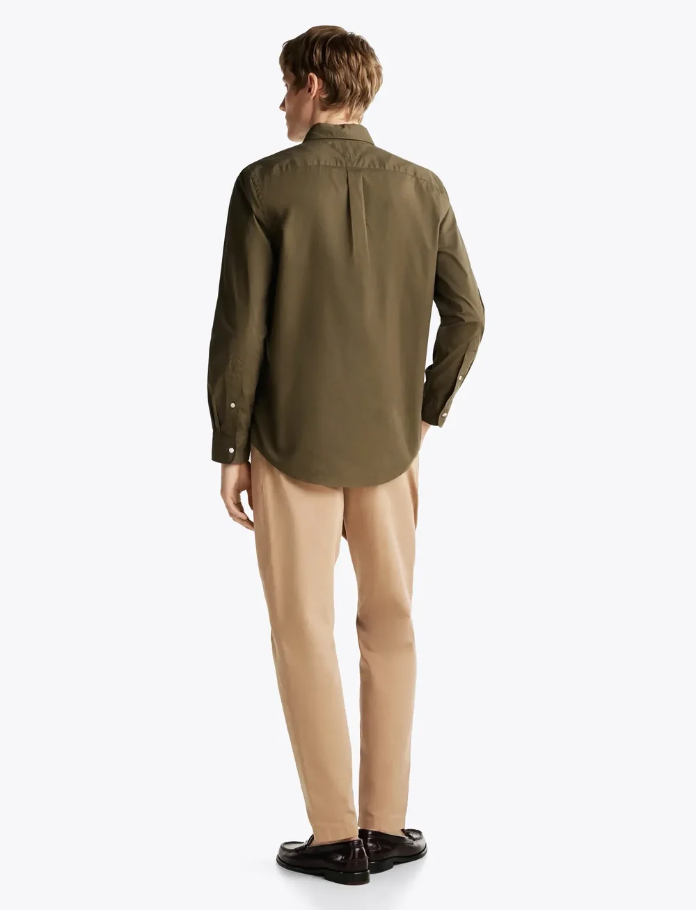 Tommy Hilfiger - FLEX POPLIN SOLID RF SHIRT - oxford shirts - army green - 4