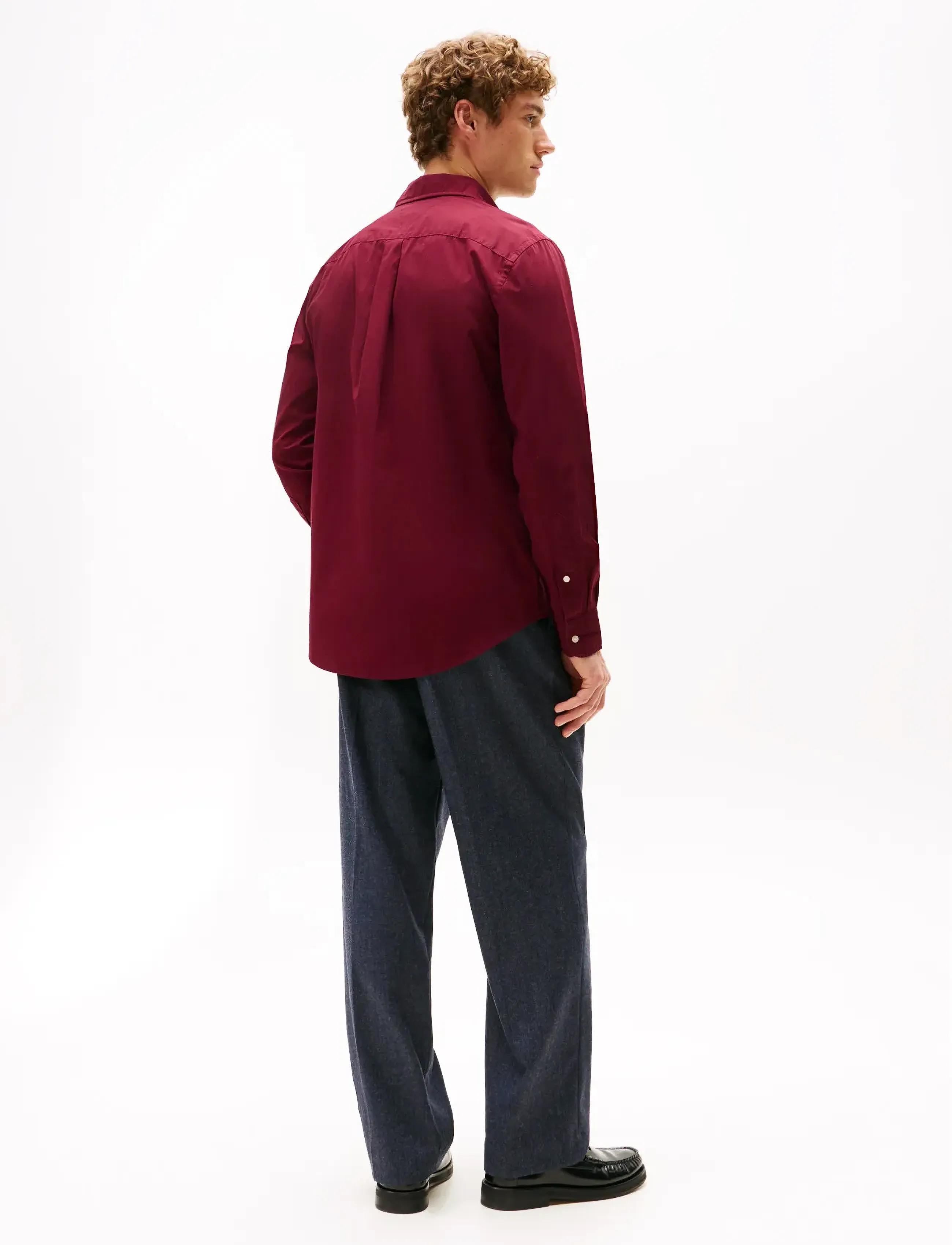 Tommy Hilfiger - FLEX POPLIN SOLID RF SHIRT - mænd - burgundy - 3
