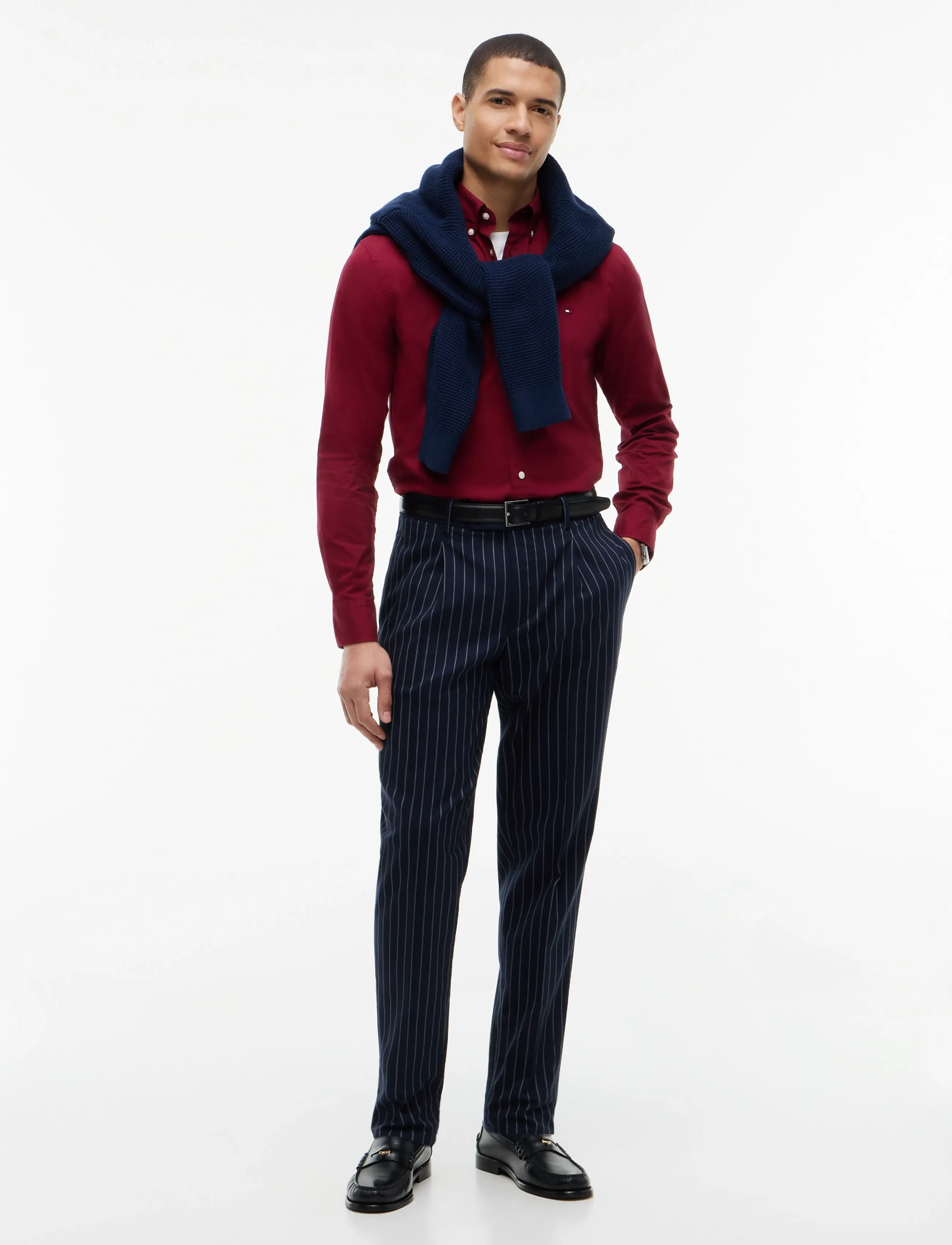 Tommy Hilfiger - FLEX POPLIN SOLID RF SHIRT - oxfordi särgid - burgundy - 4