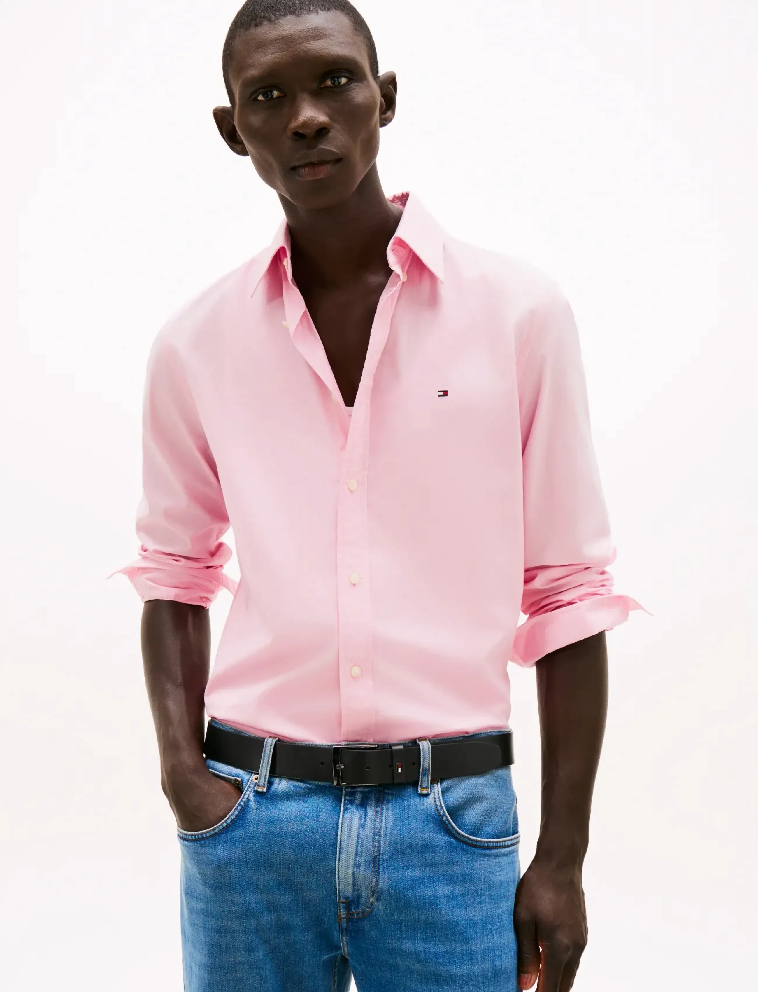 Tommy Hilfiger FLEX POPLIN SOLID RF SHIRT - Kleidung - CLASSIC PINK / pink/rose