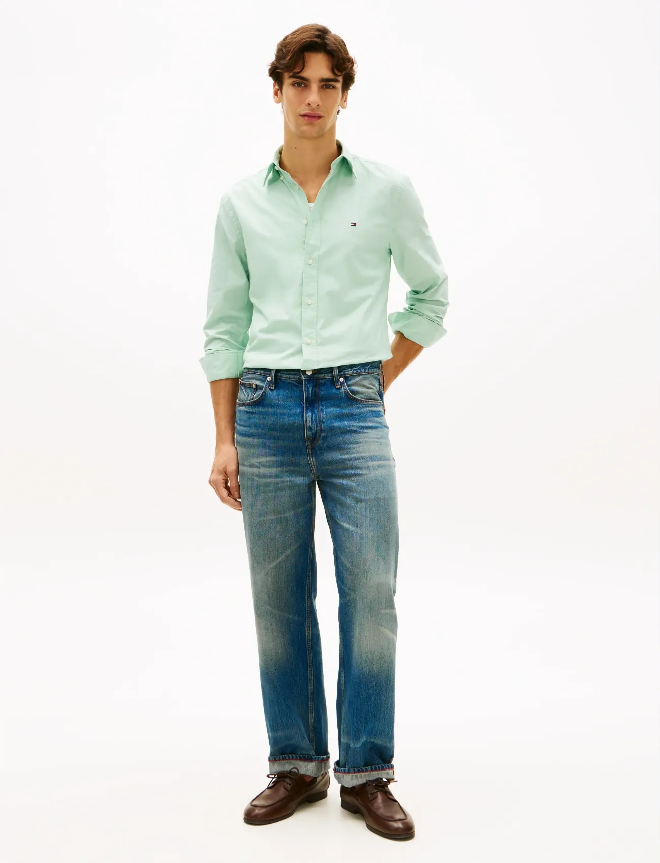 Tommy Hilfiger - FLEX POPLIN SOLID RF SHIRT - oxford skjorter - crushed mint - 3