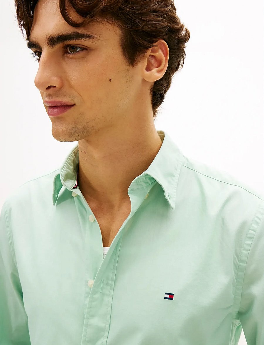 Tommy Hilfiger - FLEX POPLIN SOLID RF SHIRT - oxfordi särgid - crushed mint - 4