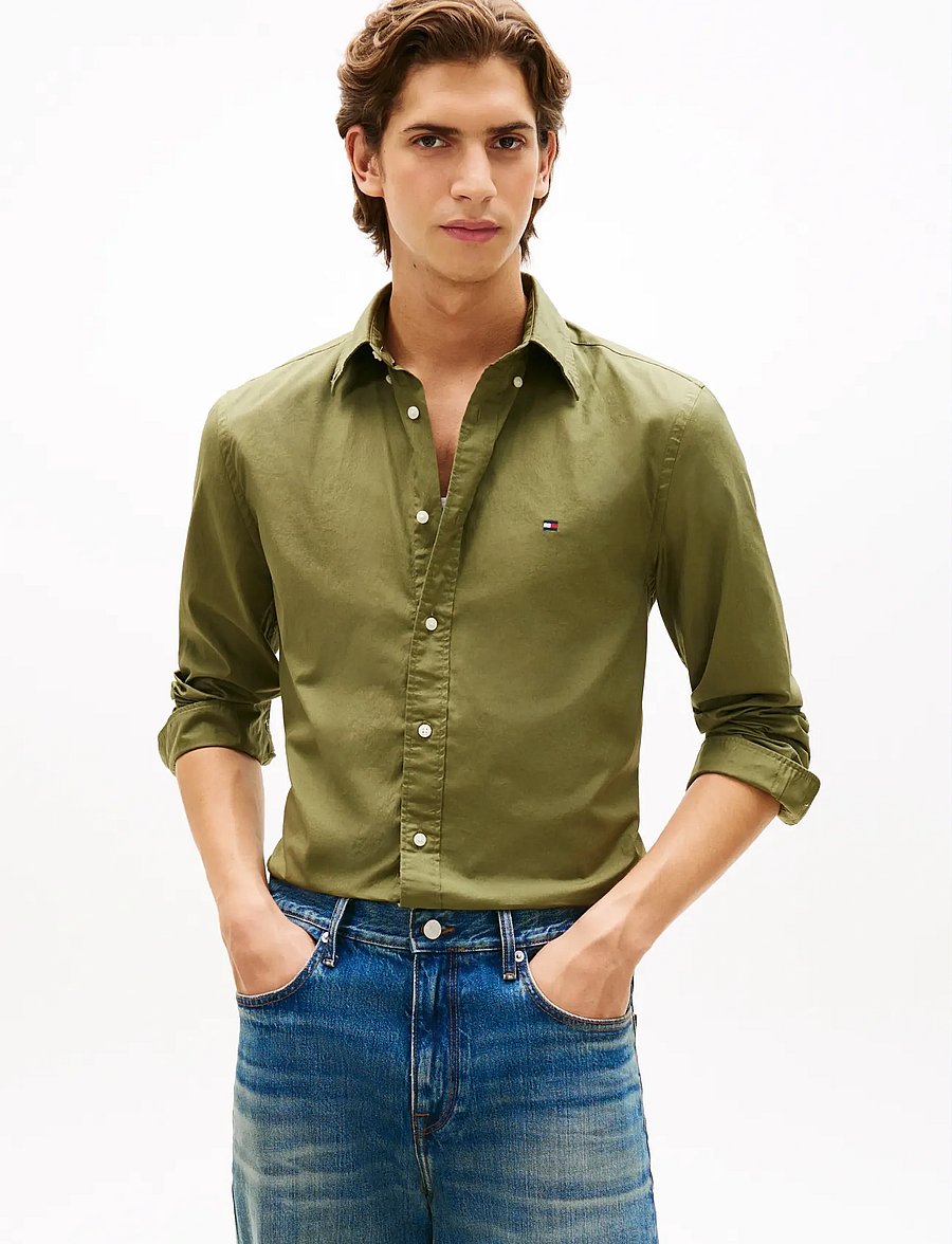 Tommy Hilfiger - FLEX POPLIN SOLID RF SHIRT - oxford-hemden - dark artichoke - 0