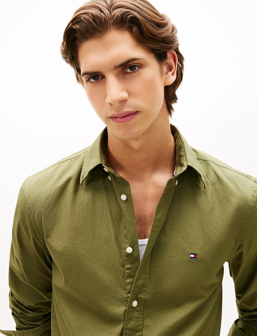 Tommy Hilfiger - FLEX POPLIN SOLID RF SHIRT - oxford-hemden - dark artichoke - 4