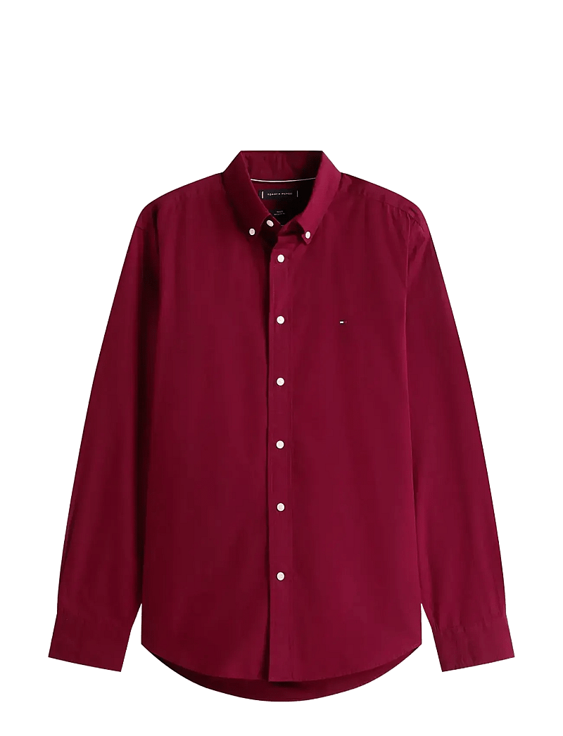 Tommy Hilfiger - FLEX POPLIN SOLID RF SHIRT - basic skjortor - deep rouge - 1