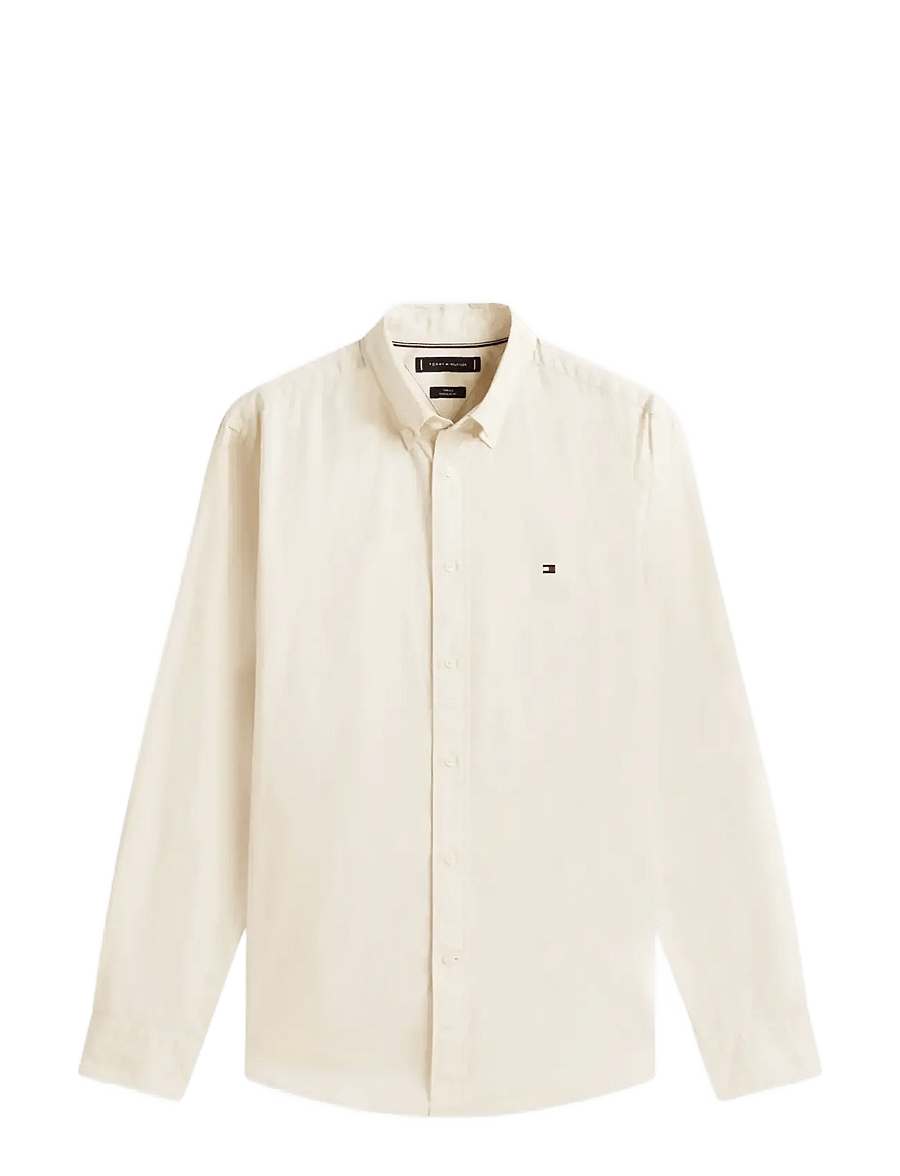 Tommy Hilfiger - FLEX POPLIN SOLID RF SHIRT - oxfordi särgid - muslin - 1