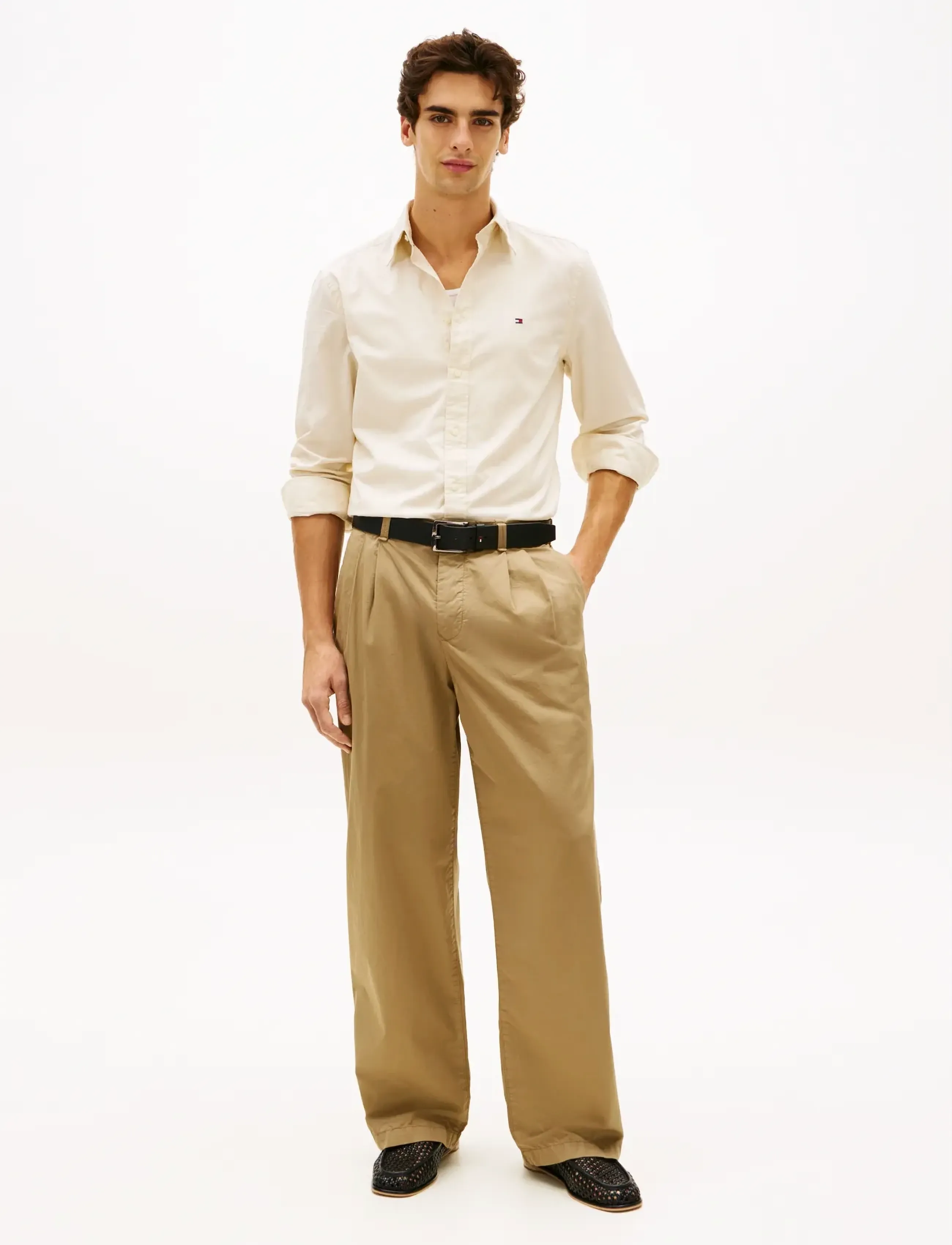 Tommy Hilfiger - FLEX POPLIN SOLID RF SHIRT - mænd - muslin - 3