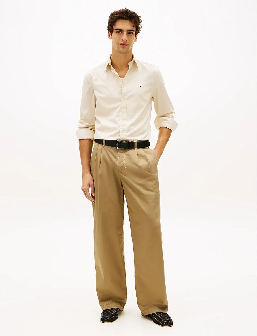 Tommy Hilfiger - FLEX POPLIN SOLID RF SHIRT - oxfordi särgid - muslin - 3