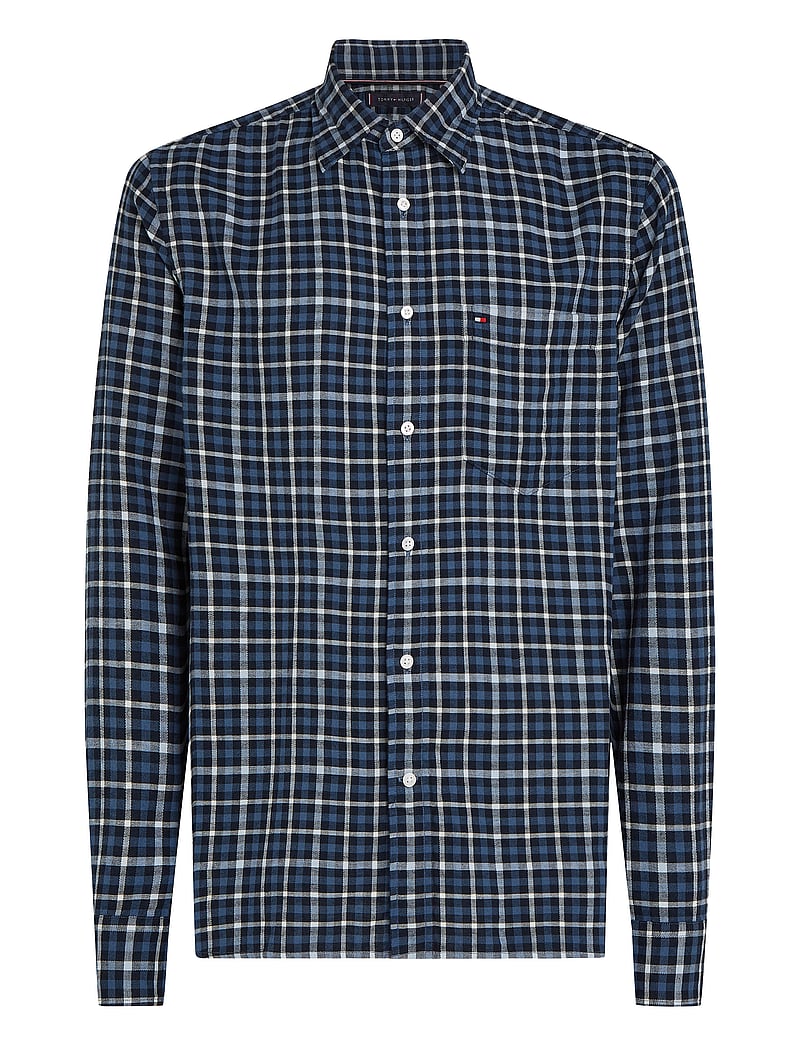 Tommy Hilfiger - BRUSHED LINEN GINGHAM RF SHIRT - linasest riidest särgid - aegean sea / check - 1
