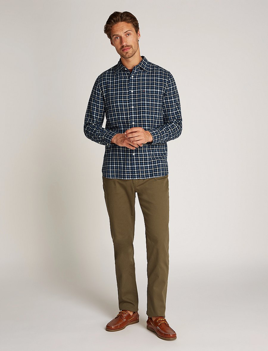 Tommy Hilfiger - BRUSHED LINEN GINGHAM RF SHIRT - aegean sea / check - 0