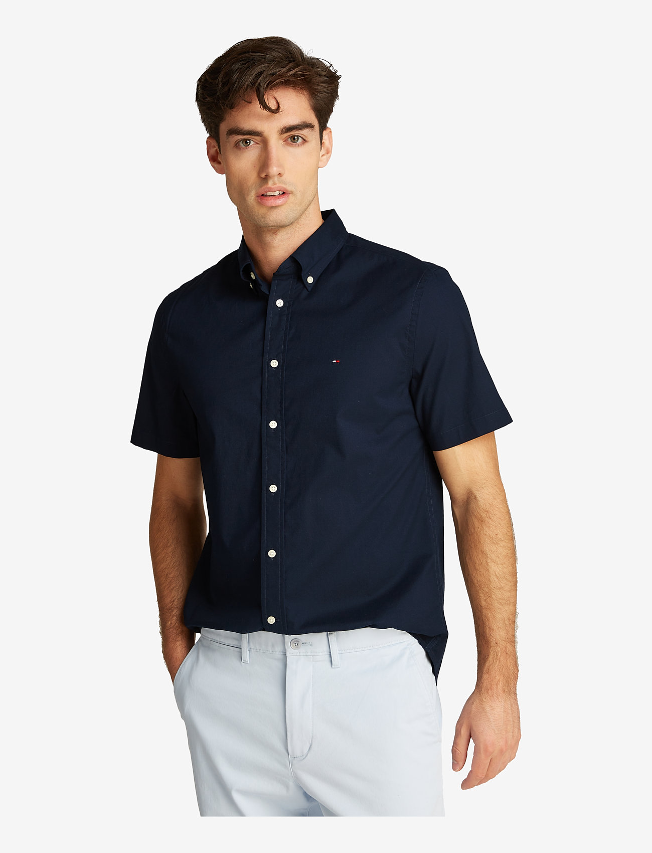 Tommy Hilfiger - FLEX POPLIN SOLID S/S SHIRT - basic skjorter - desert sky - 1