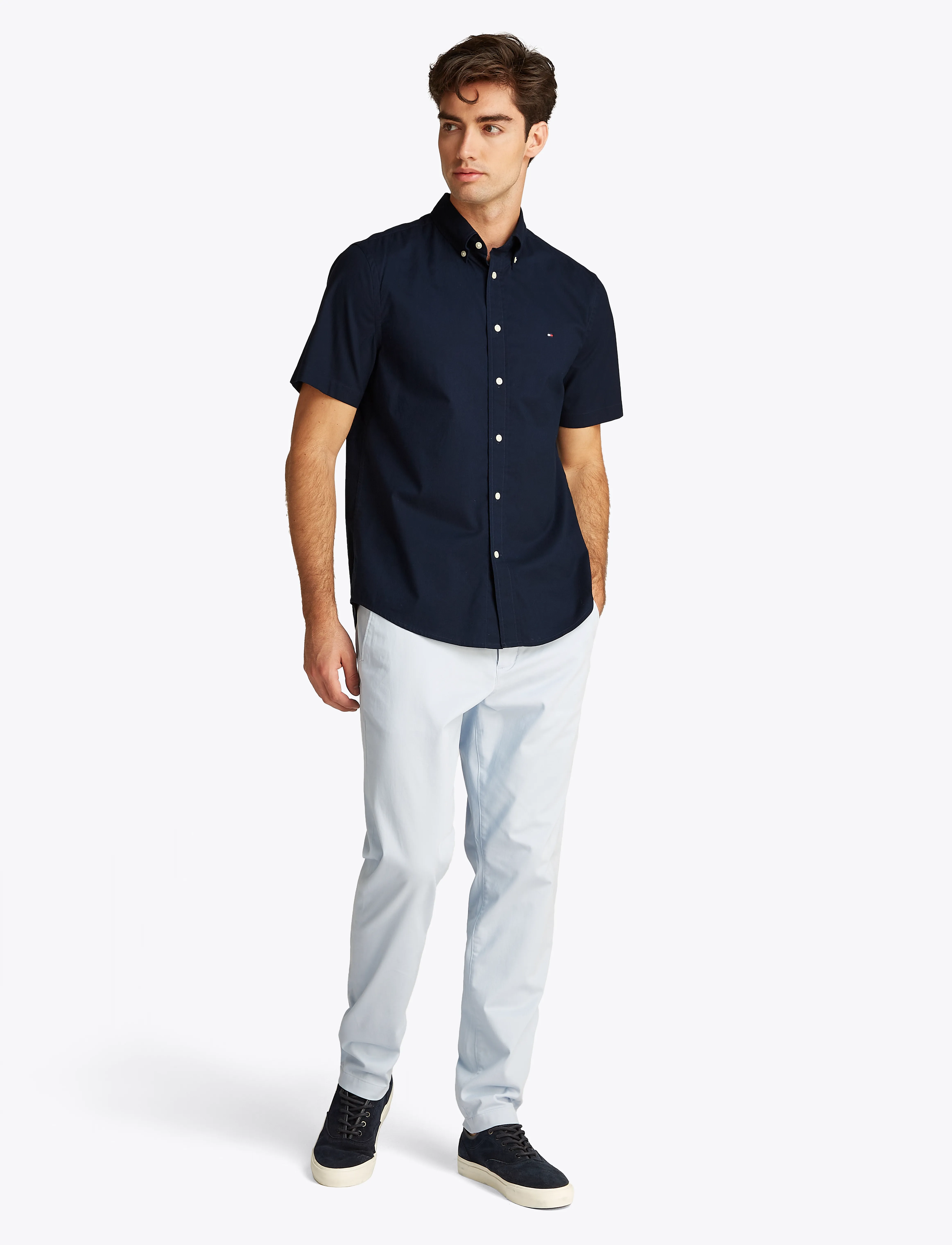 Tommy Hilfiger - FLEX POPLIN SOLID S/S SHIRT - desert sky - 4