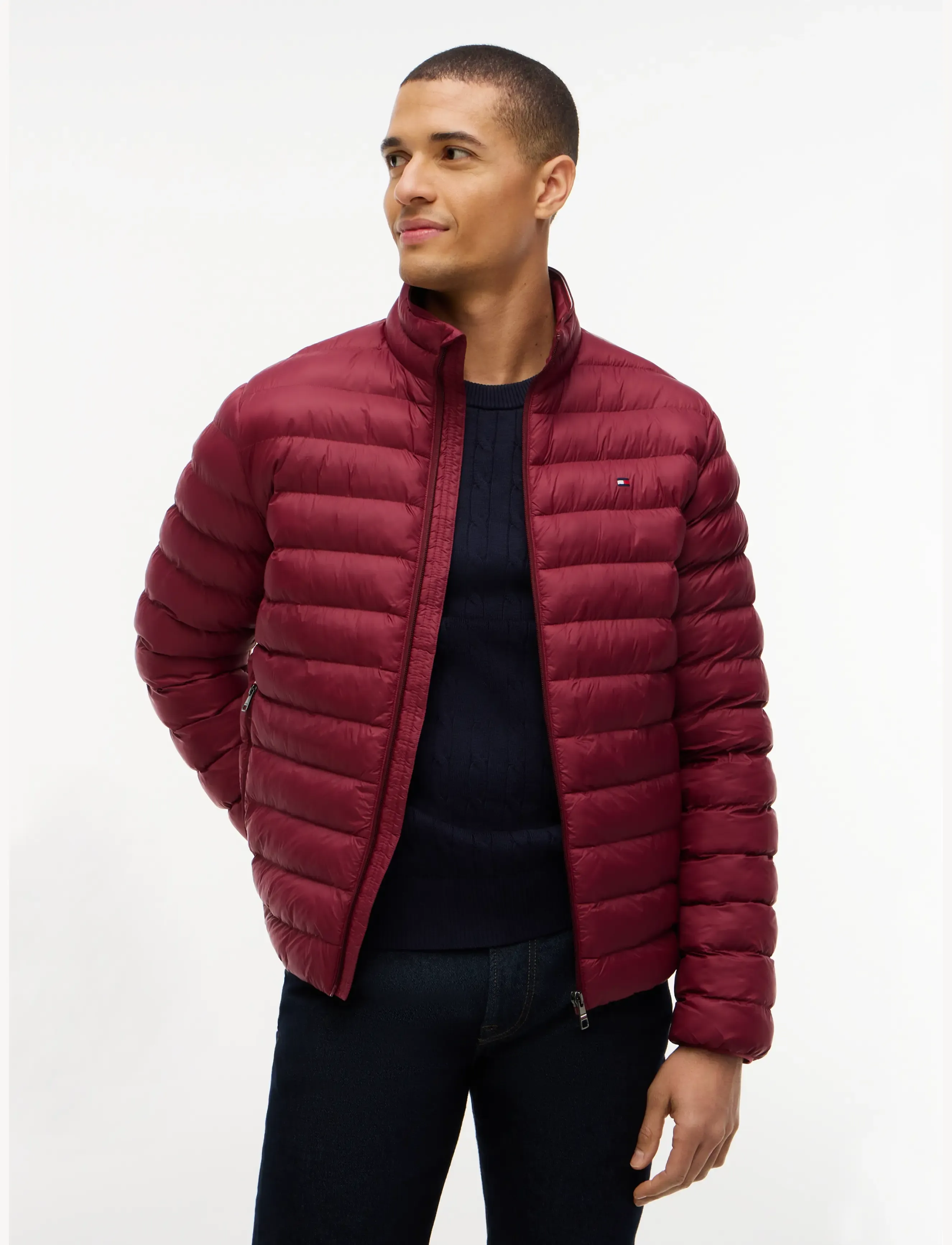 Tommy Hilfiger PACKABLE RECYCLED JACKET - Virsjakas - BURGUNDY / burgundy