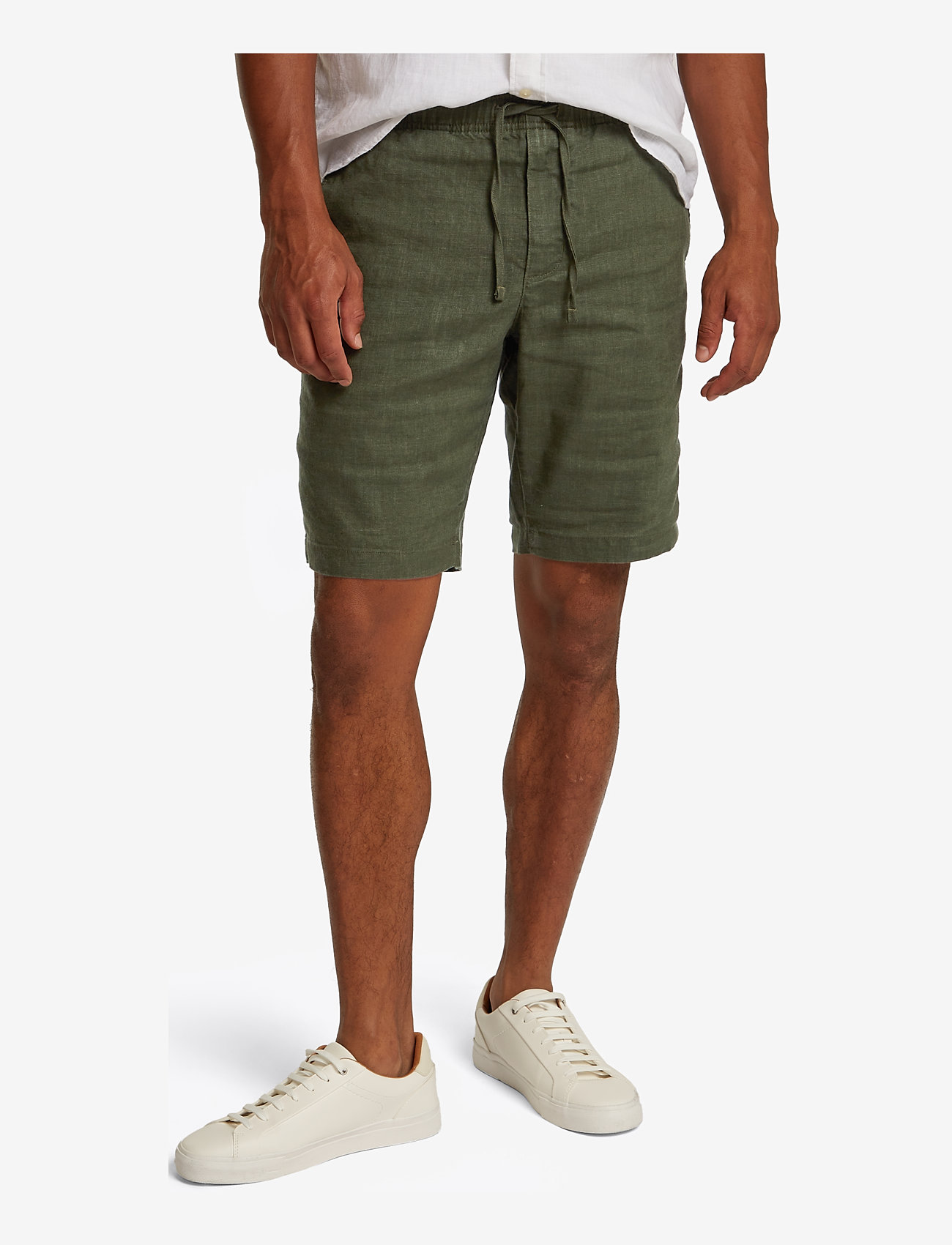 Tommy Hilfiger - HARLEM PO LINEN SHORT - linen shorts - army green - 0