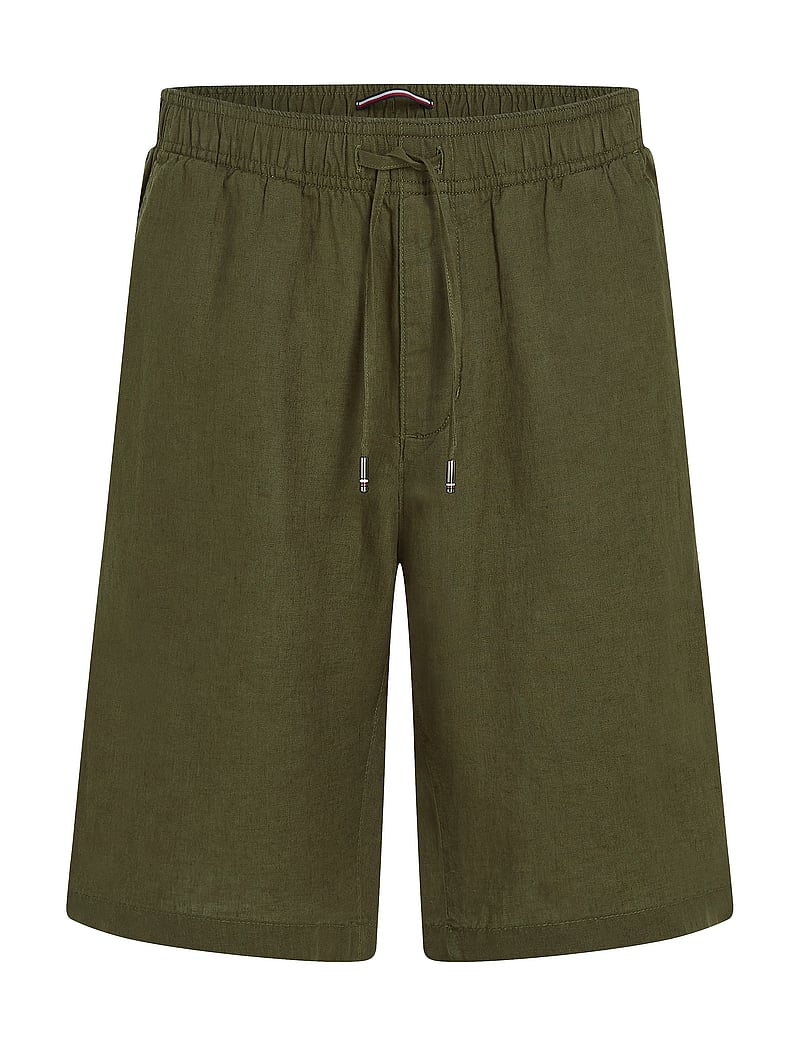 Tommy Hilfiger - HARLEM PO LINEN SHORT - linen shorts - army green - 0