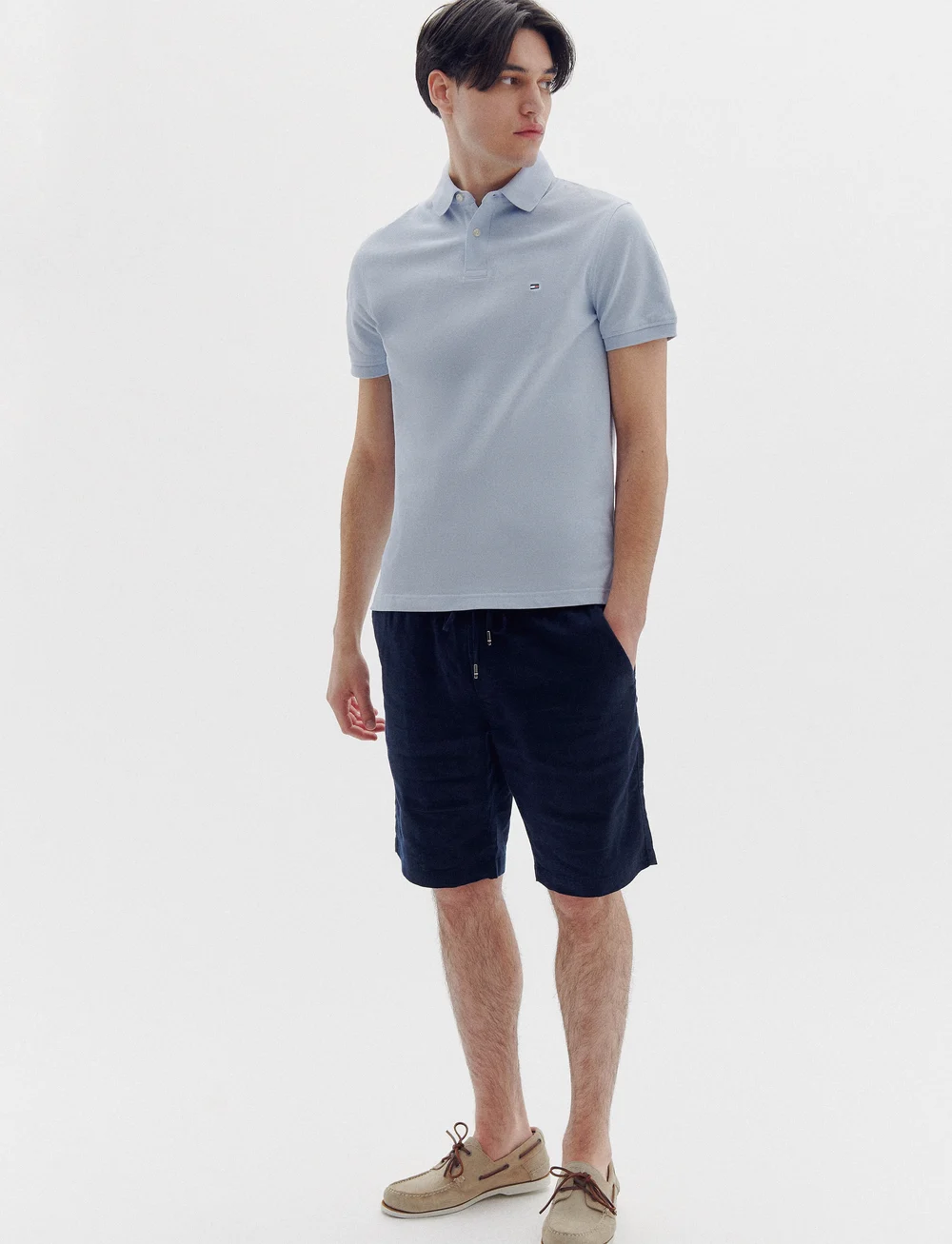 Tommy Hilfiger - HARLEM PO LINEN SHORT - szorty lniane - desert sky - 0
