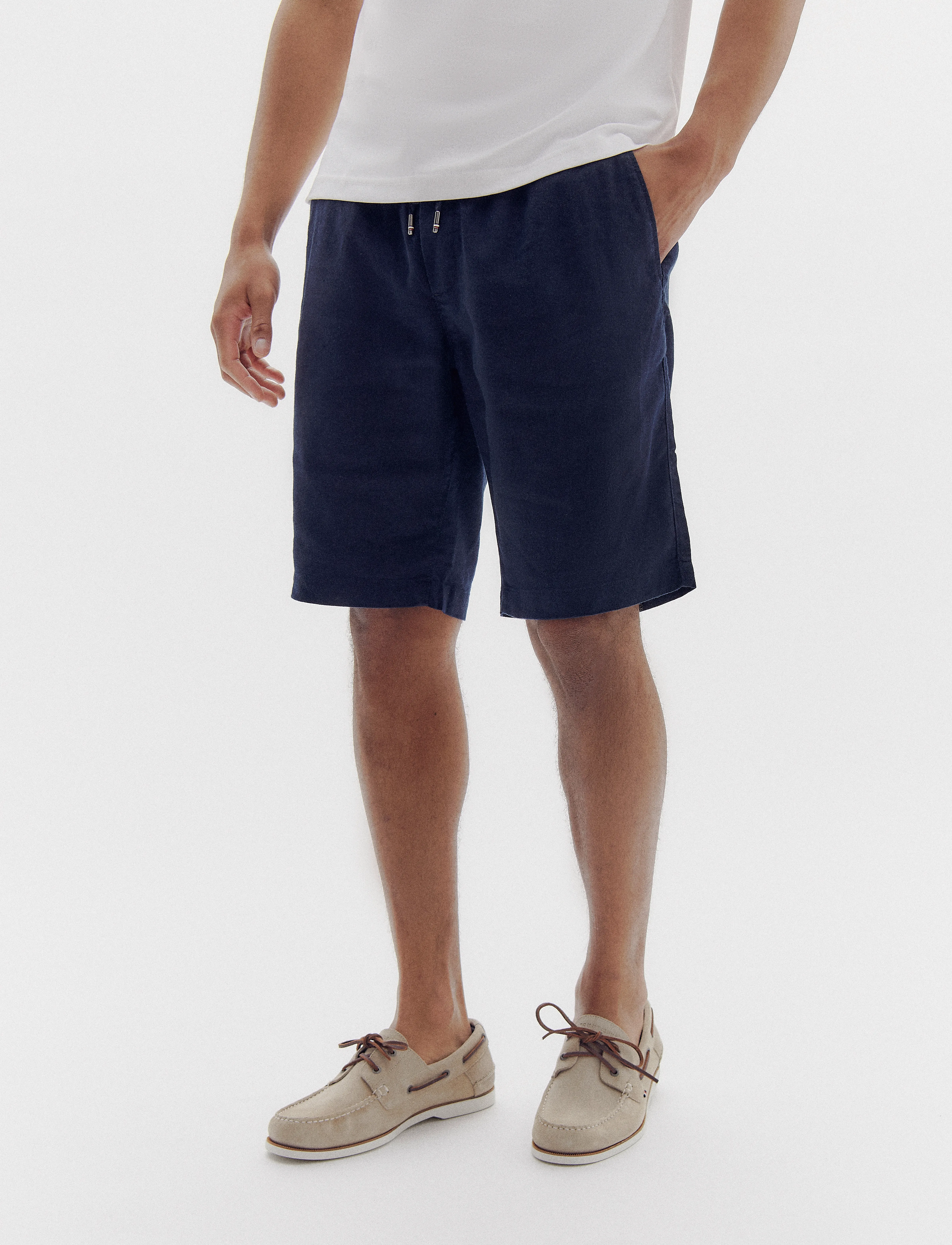 Tommy Hilfiger - HARLEM PO LINEN SHORT - vacation essentials - desert sky - 2